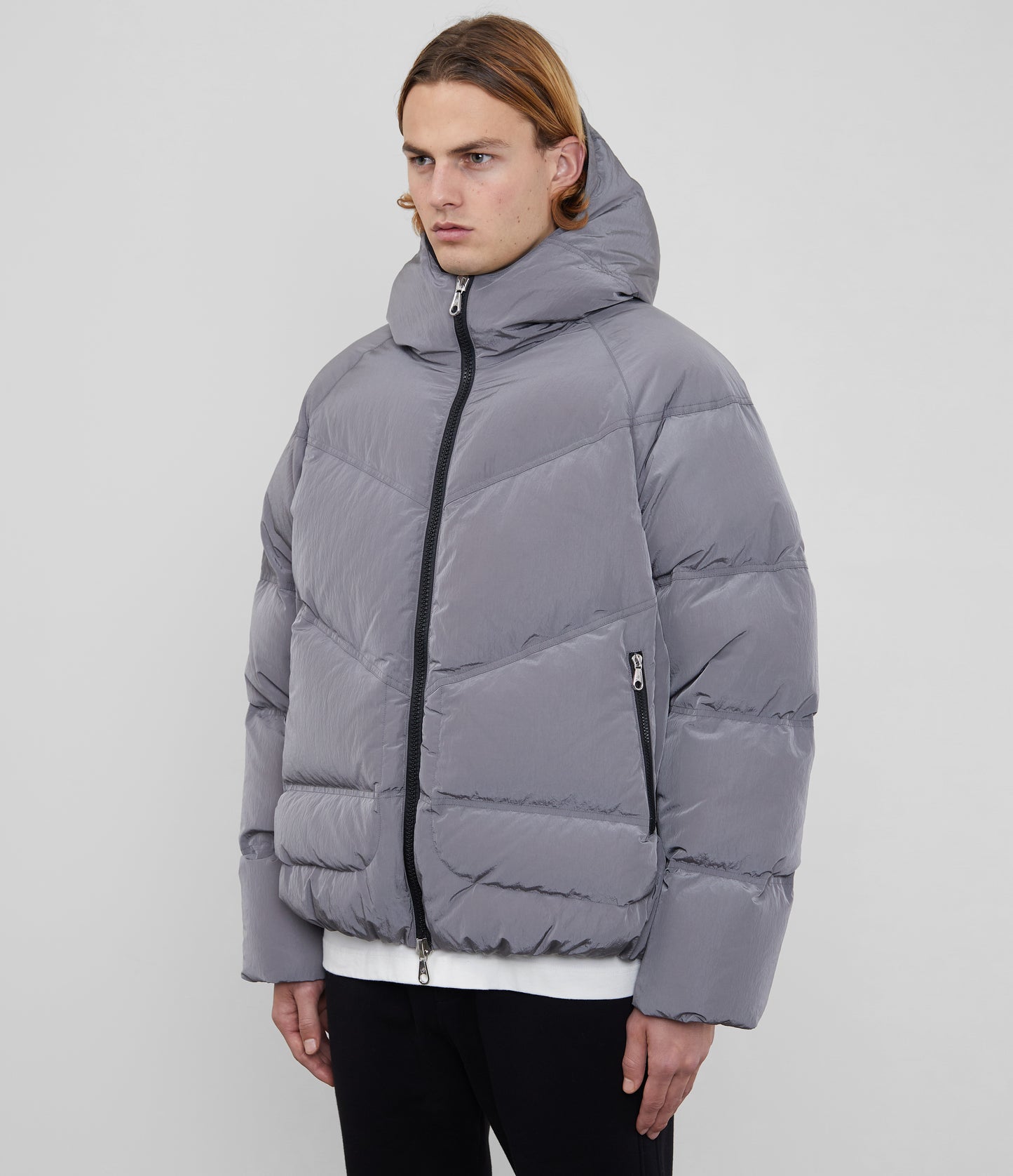NYLON HOODED INSULATED JACKET