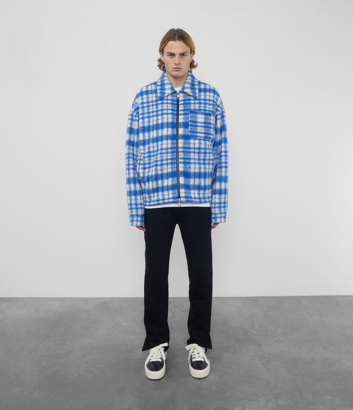 Cole Buxton | Logo Overshirt | Mens | Wool | Blue