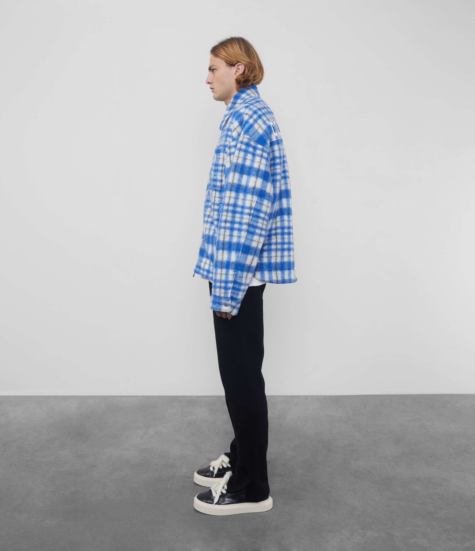 Cole Buxton | Logo Overshirt | Mens | Wool | Blue