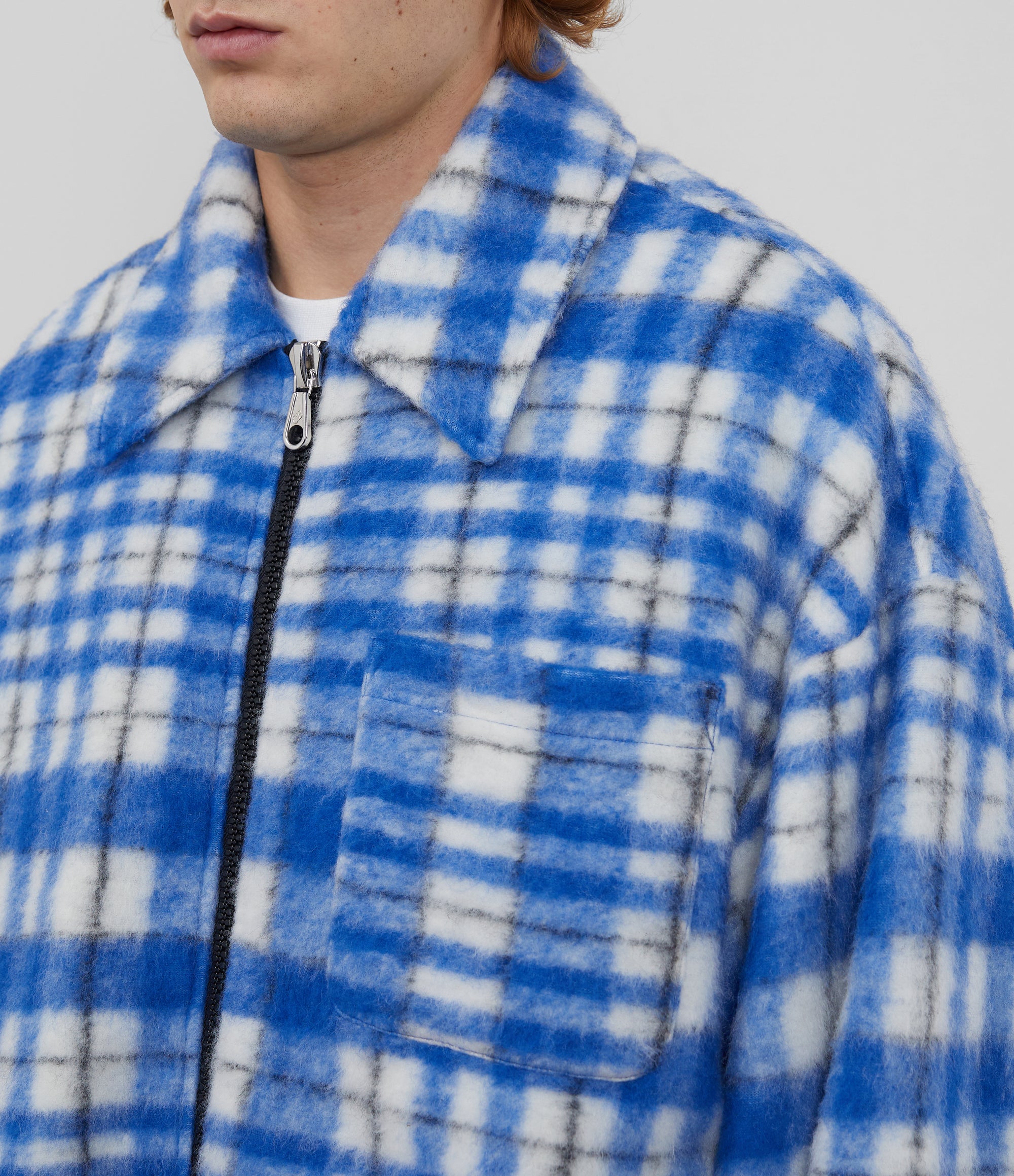 Cole Buxton | Logo Overshirt | Mens | Wool | Blue