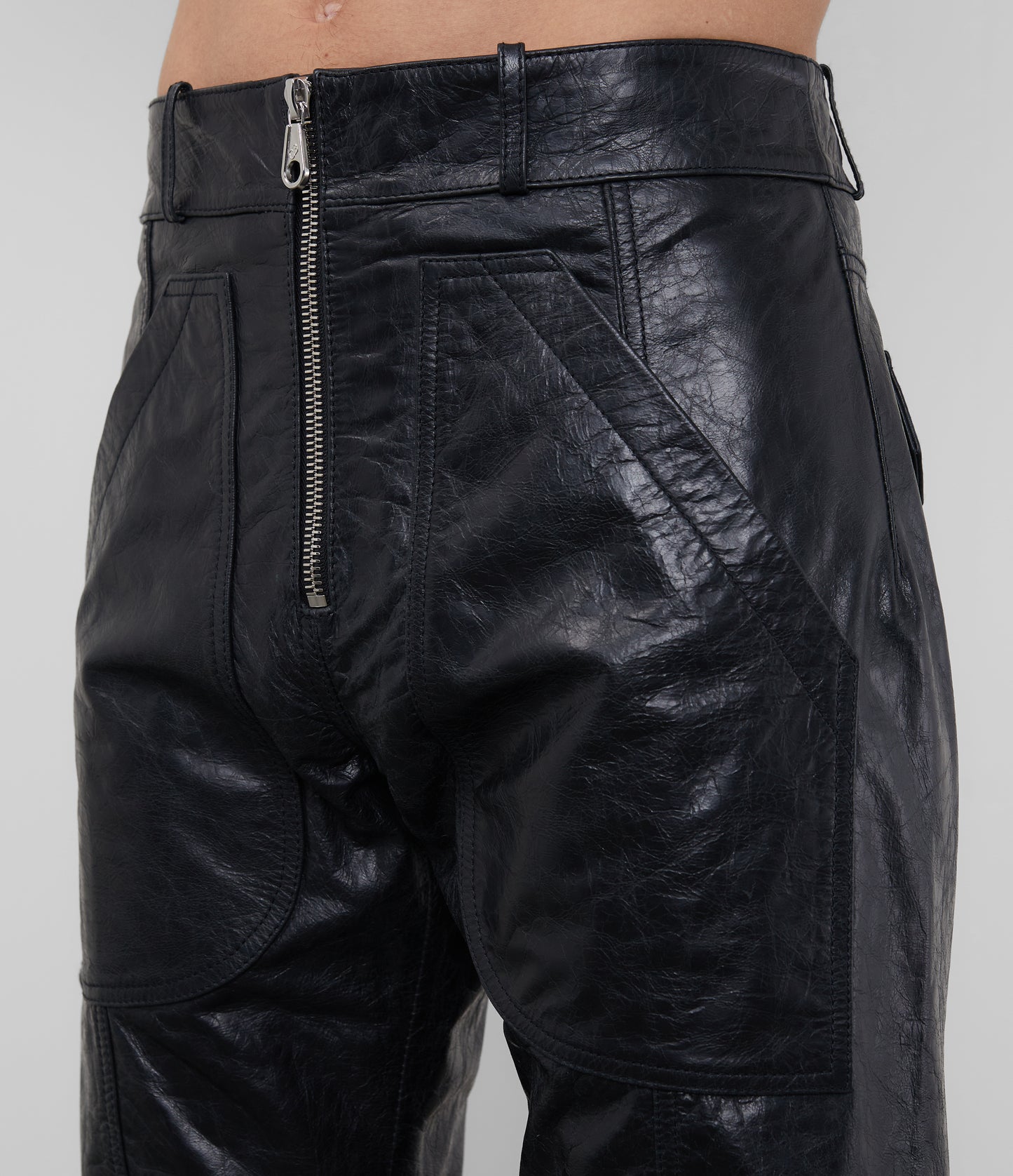 LEATHER STACKED CARPENTER PANT