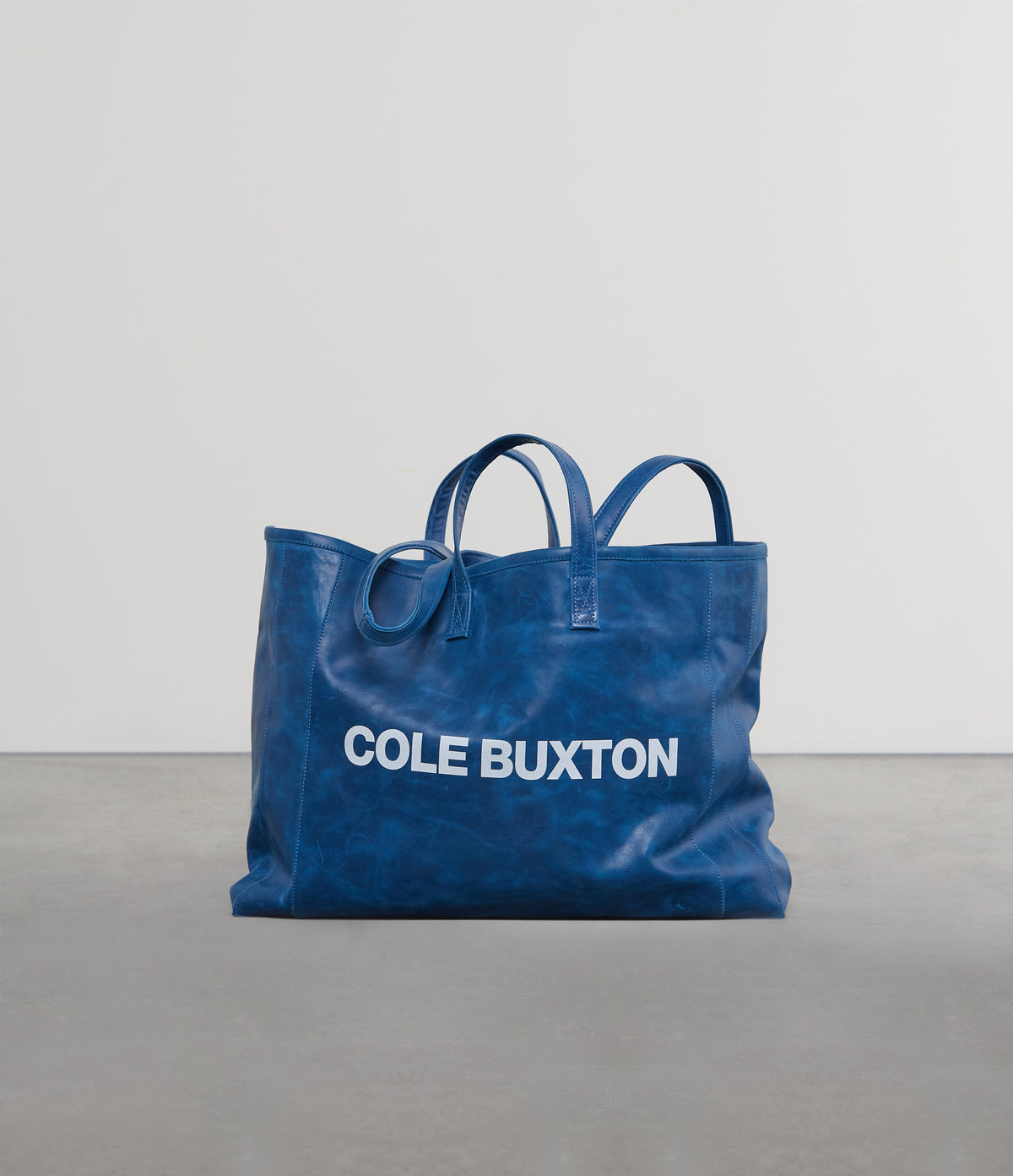 Cole Buxton | Large Leather Tote Bag | Unisex | Leather | Blue