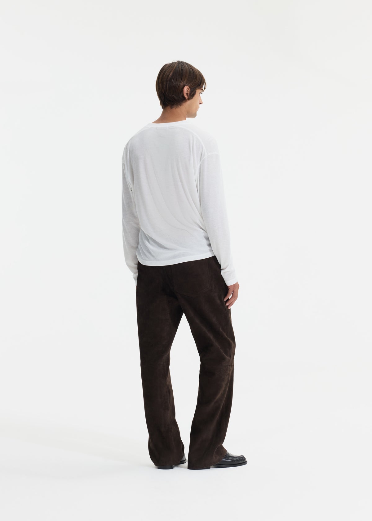SUEDE STRAIGHT LEG TROUSER