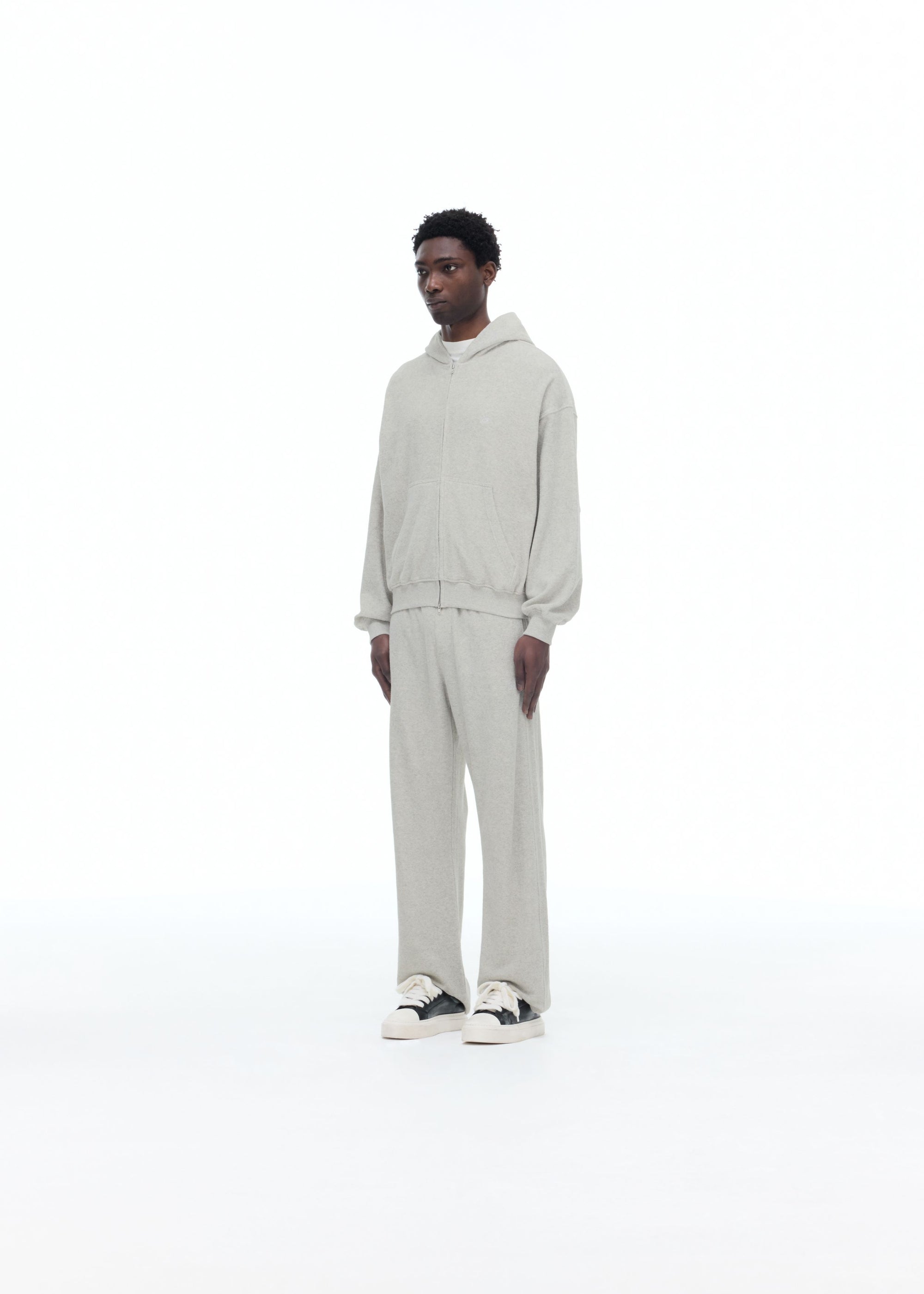 TOWELLING ZIPPED HOODIE