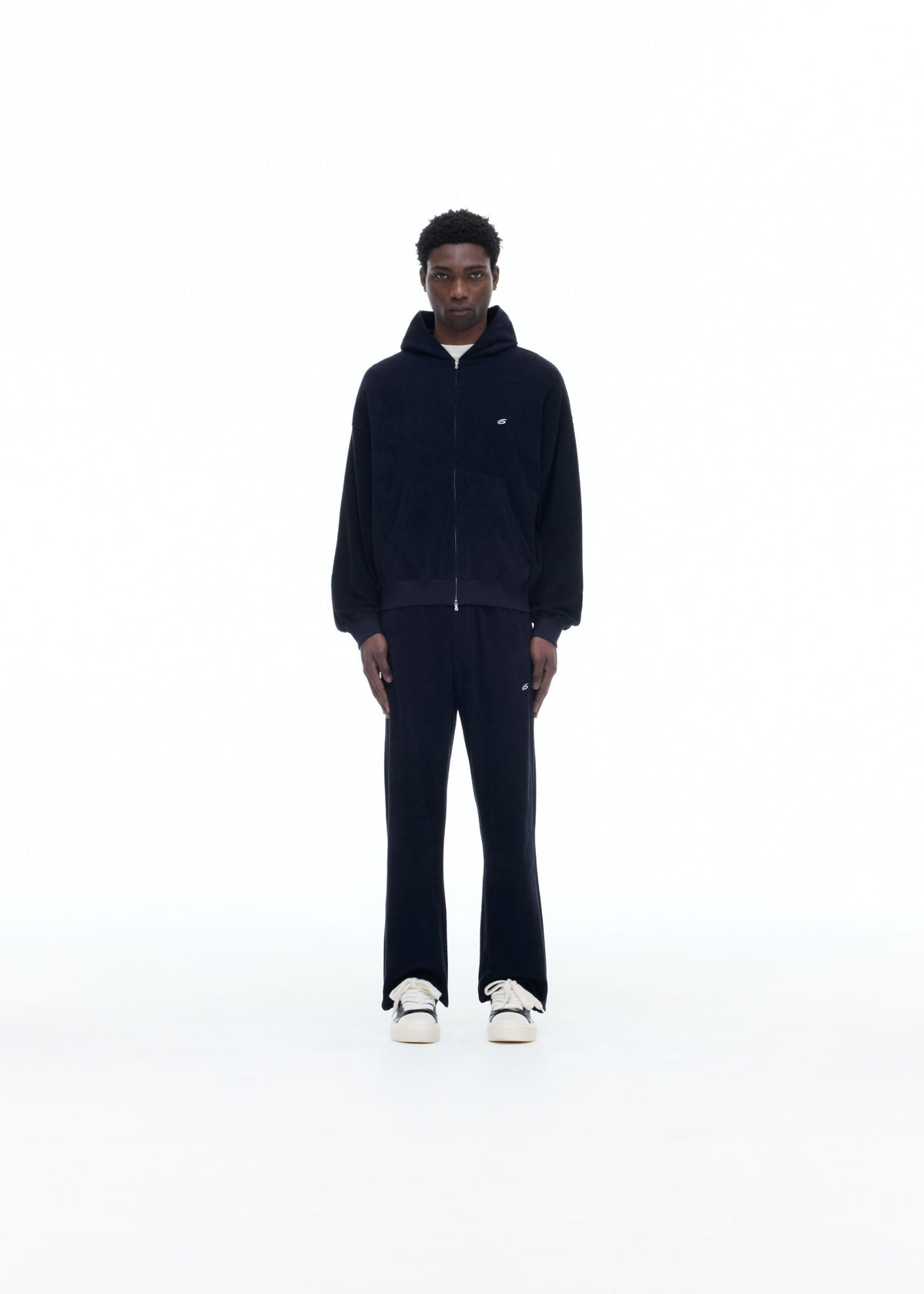 TOWELLING ZIPPED HOODIE