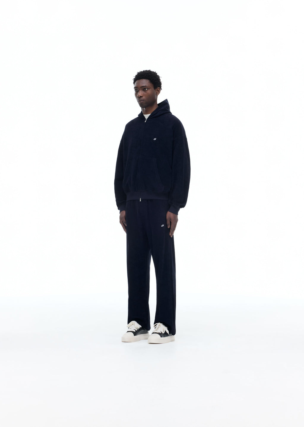 TOWELLING ZIPPED HOODIE
