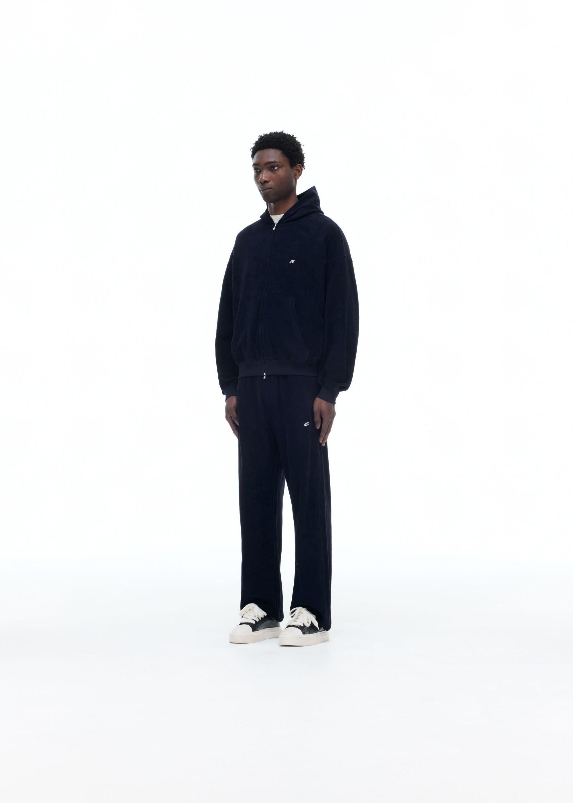 TOWELLING ZIPPED HOODIE