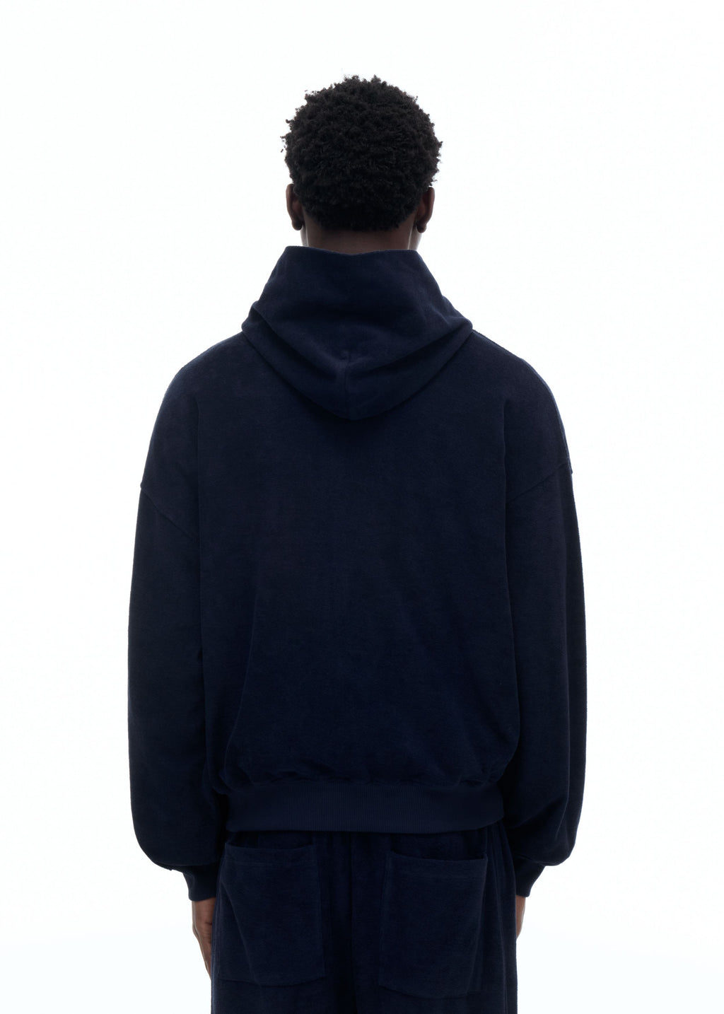 TOWELLING ZIPPED HOODIE