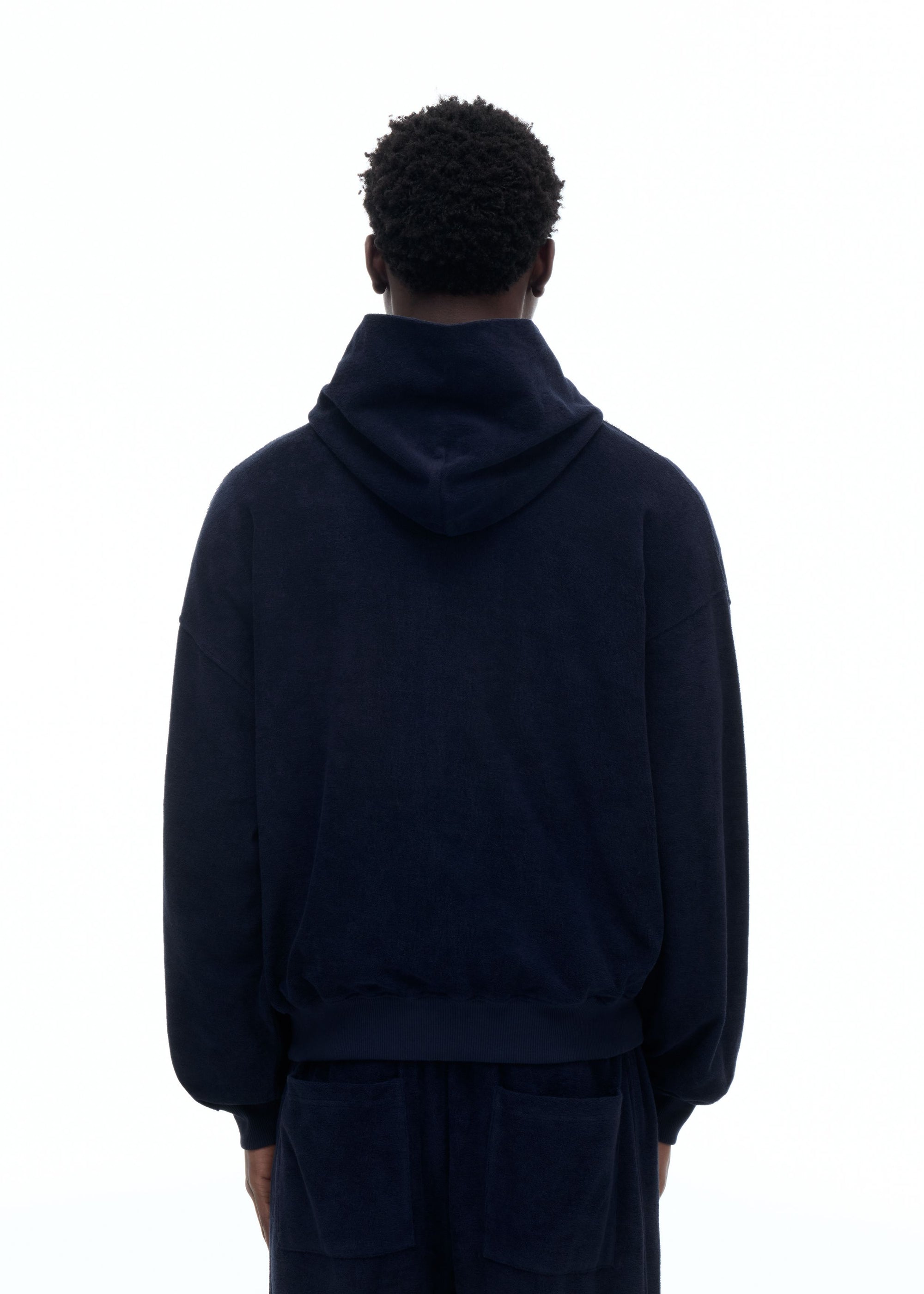 TOWELLING ZIPPED HOODIE