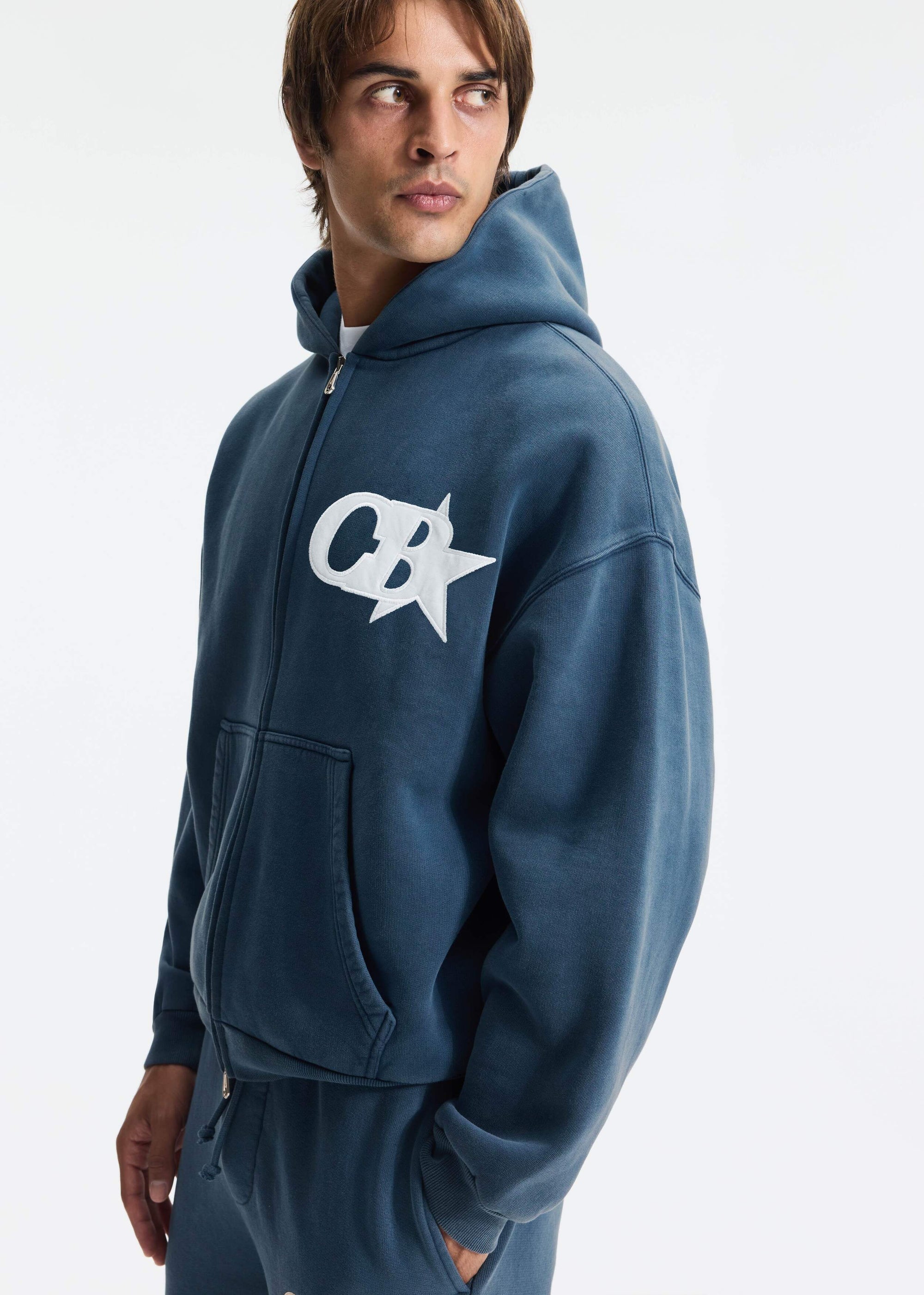 CB STAR APPLIQUE ZIPPED HOODIE