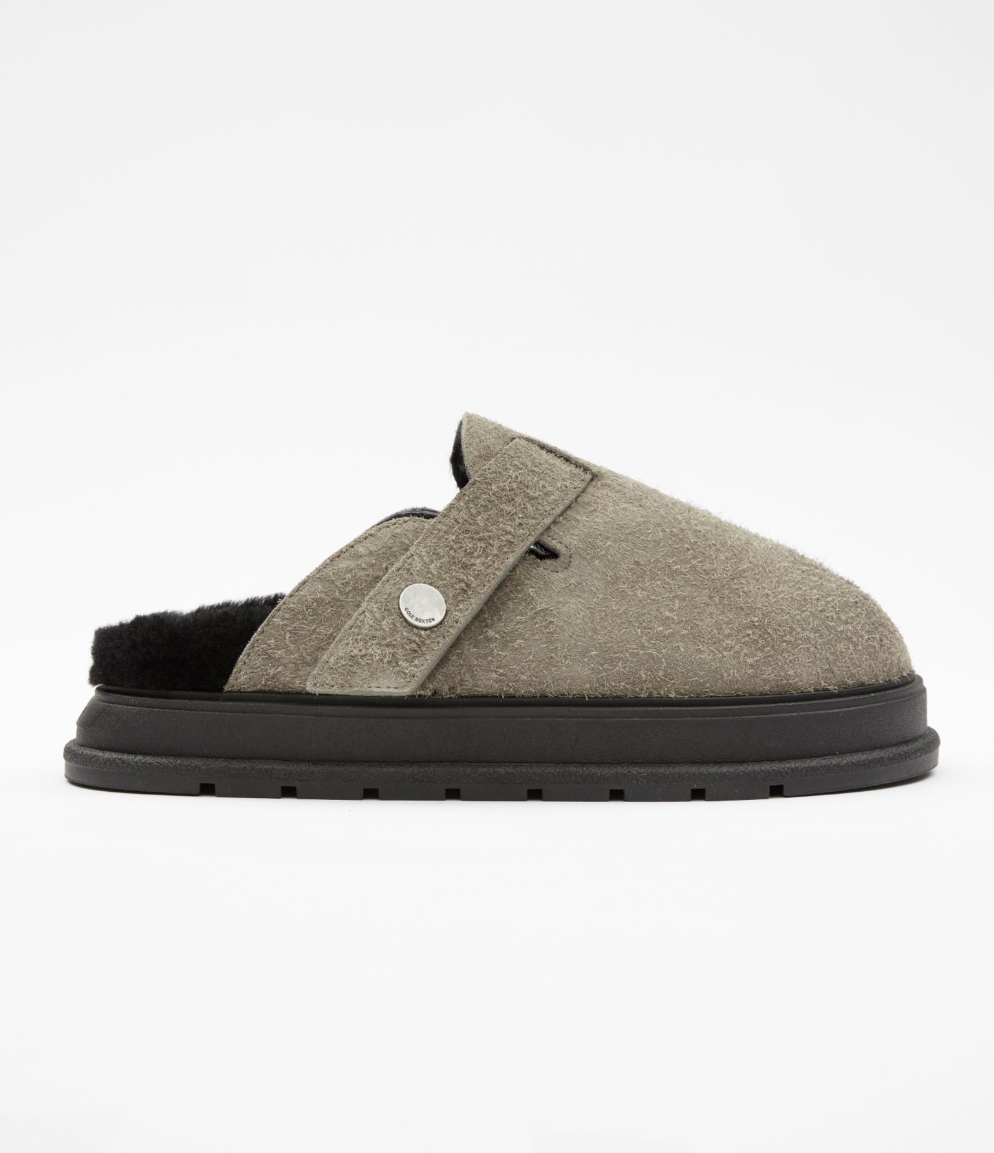 SLIP-ON MULE IN MEDIUM BROWN SUEDE AND SHEARLING LINING