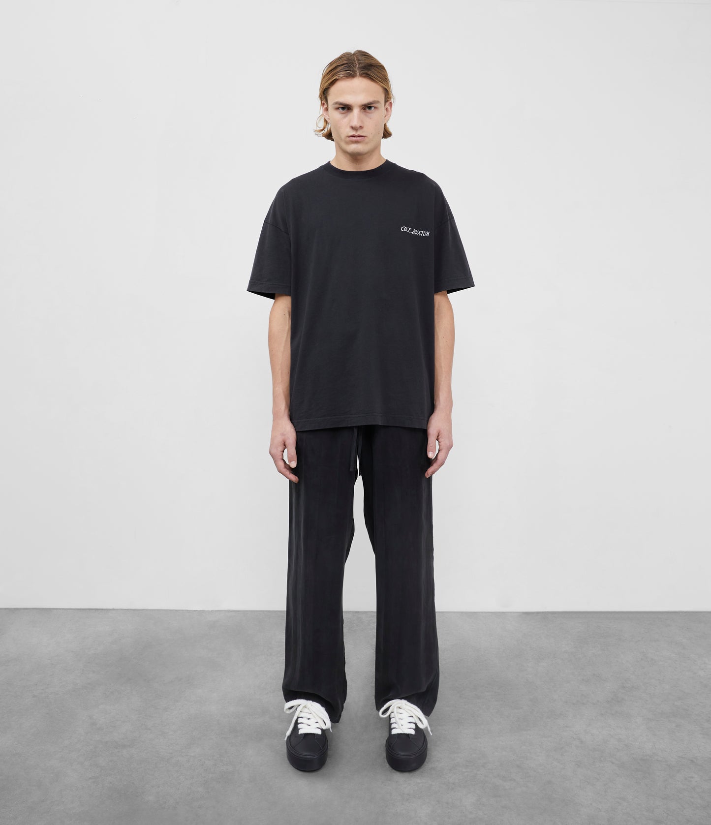 Cole Buxton | Striped Cupro Sweatpants | Mens | Cotton | Black