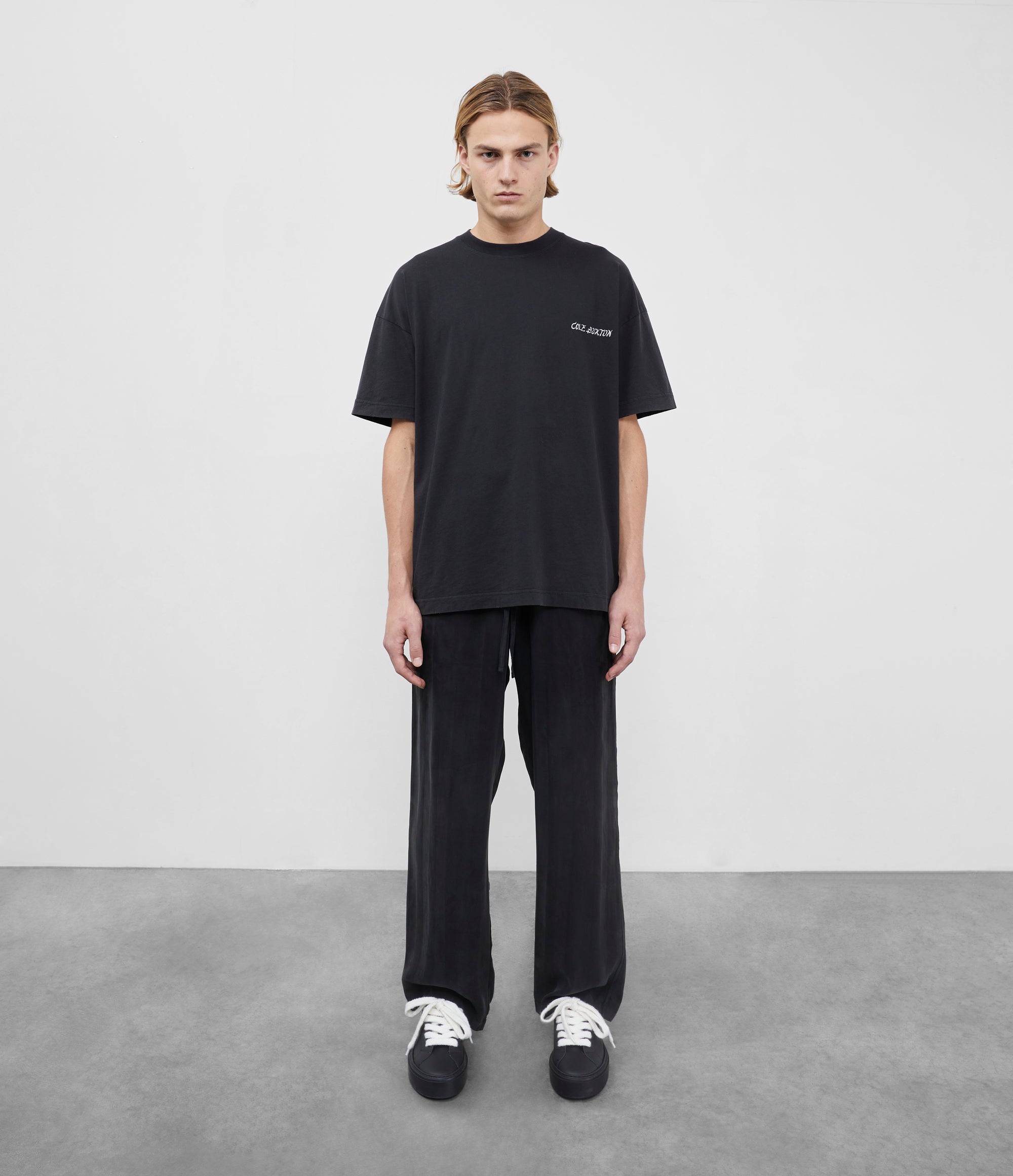 Cole Buxton | Striped Cupro Sweatpants | Mens | Cotton | Black