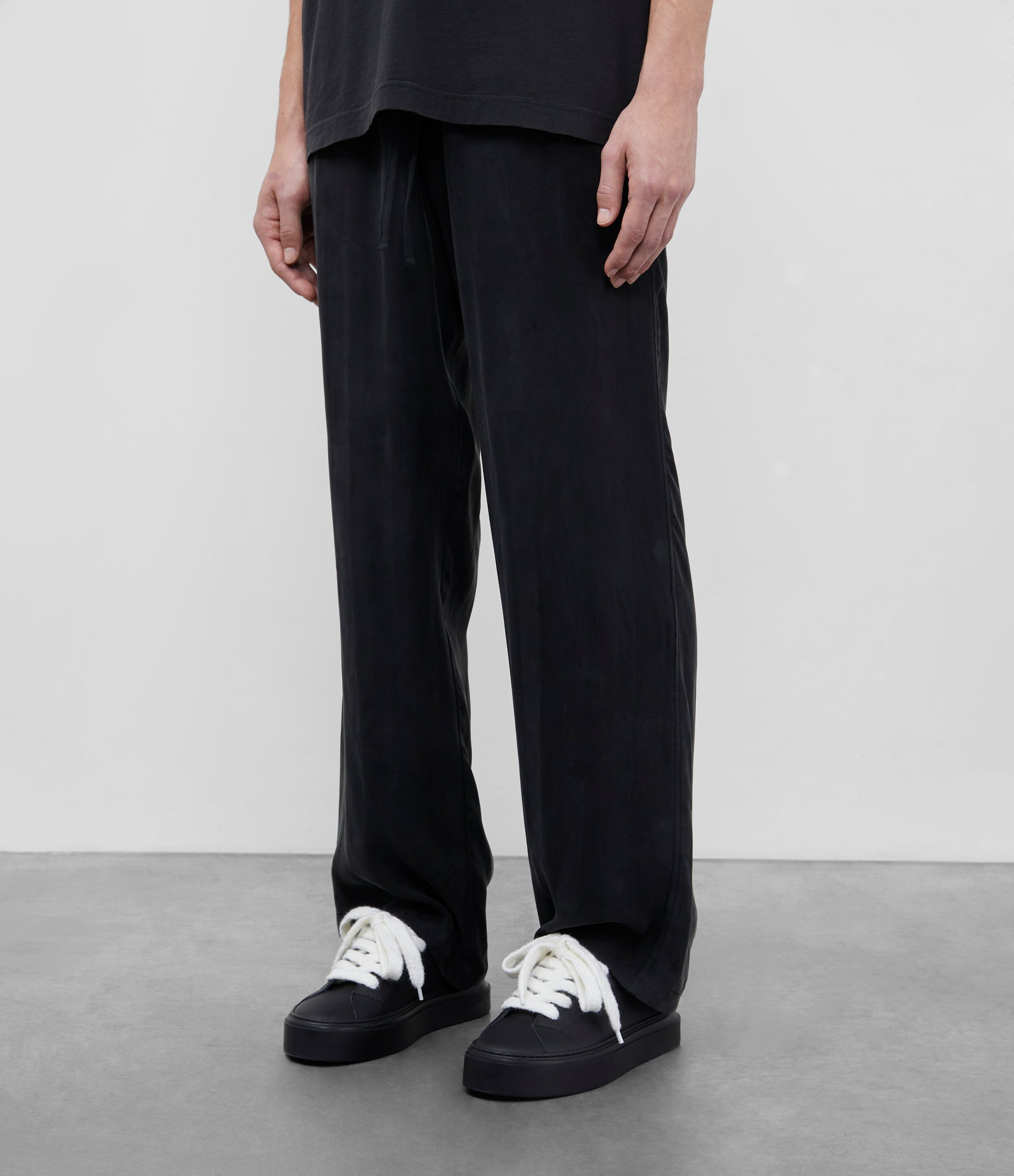 Cole Buxton | Striped Cupro Sweatpants | Mens | Cotton | Black