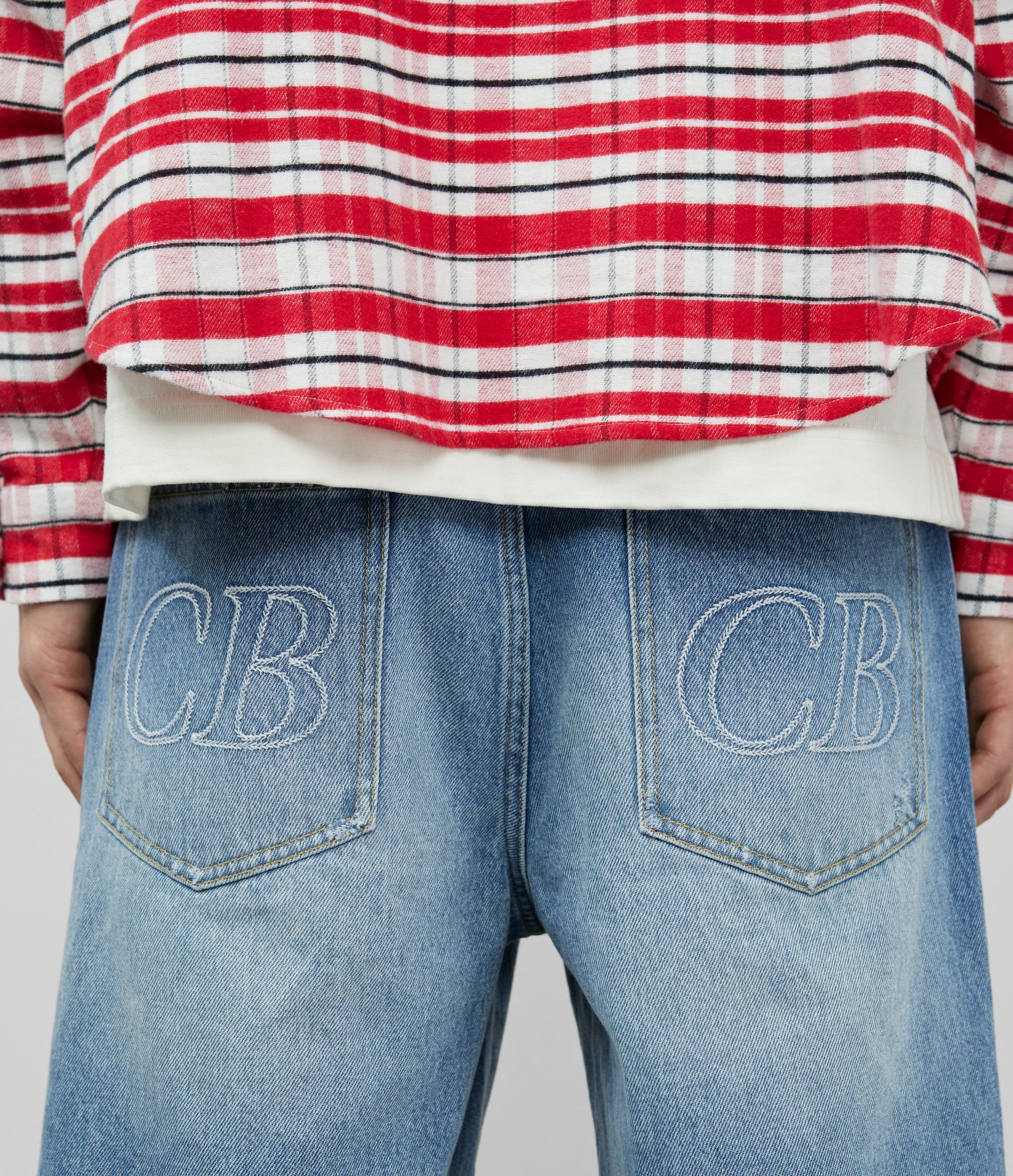 Cole Buxton | Distressed Denim Shorts | Men's | Blue