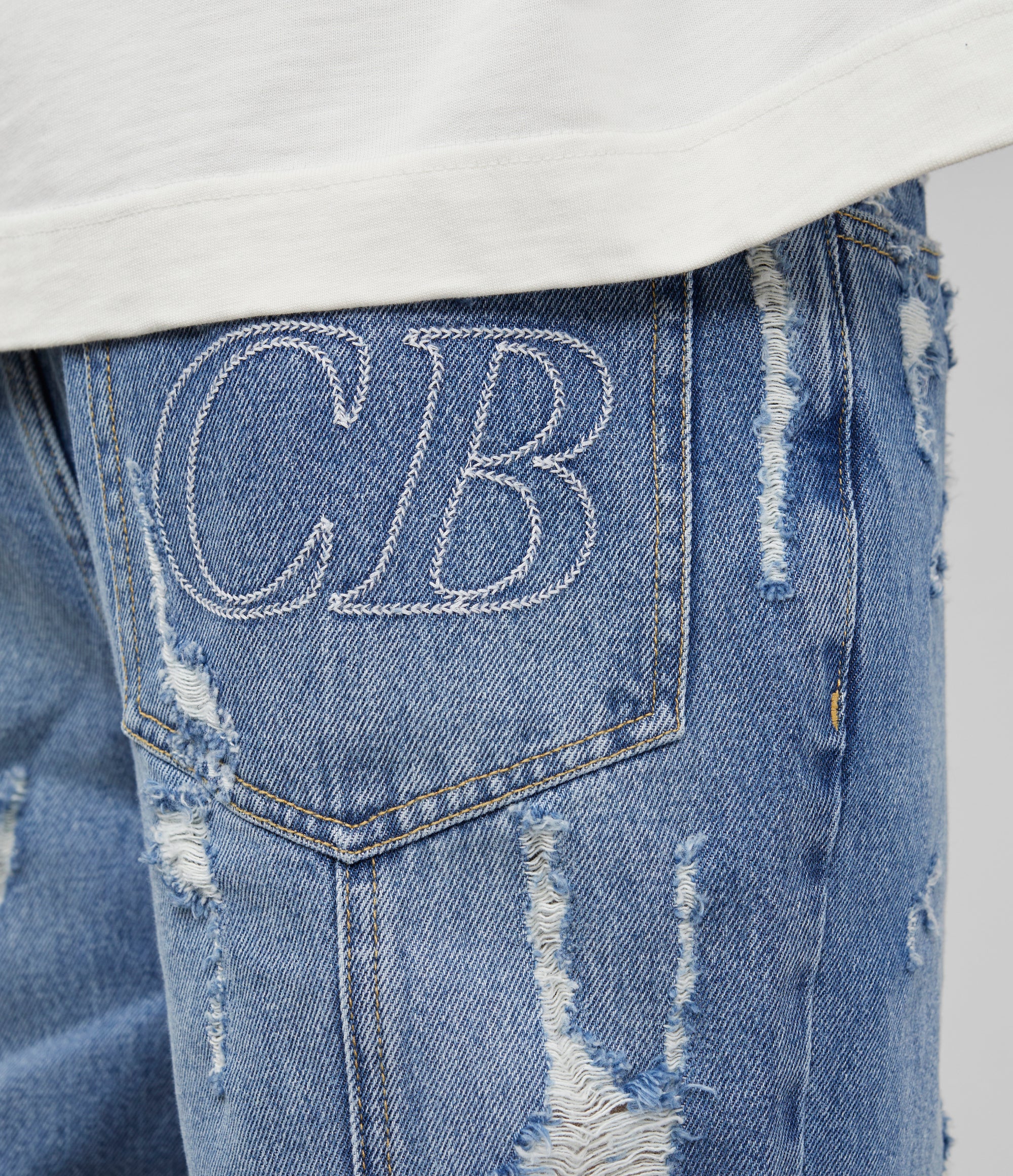Cole Buxton | Distressed Denim Jeans | Men's | Blue