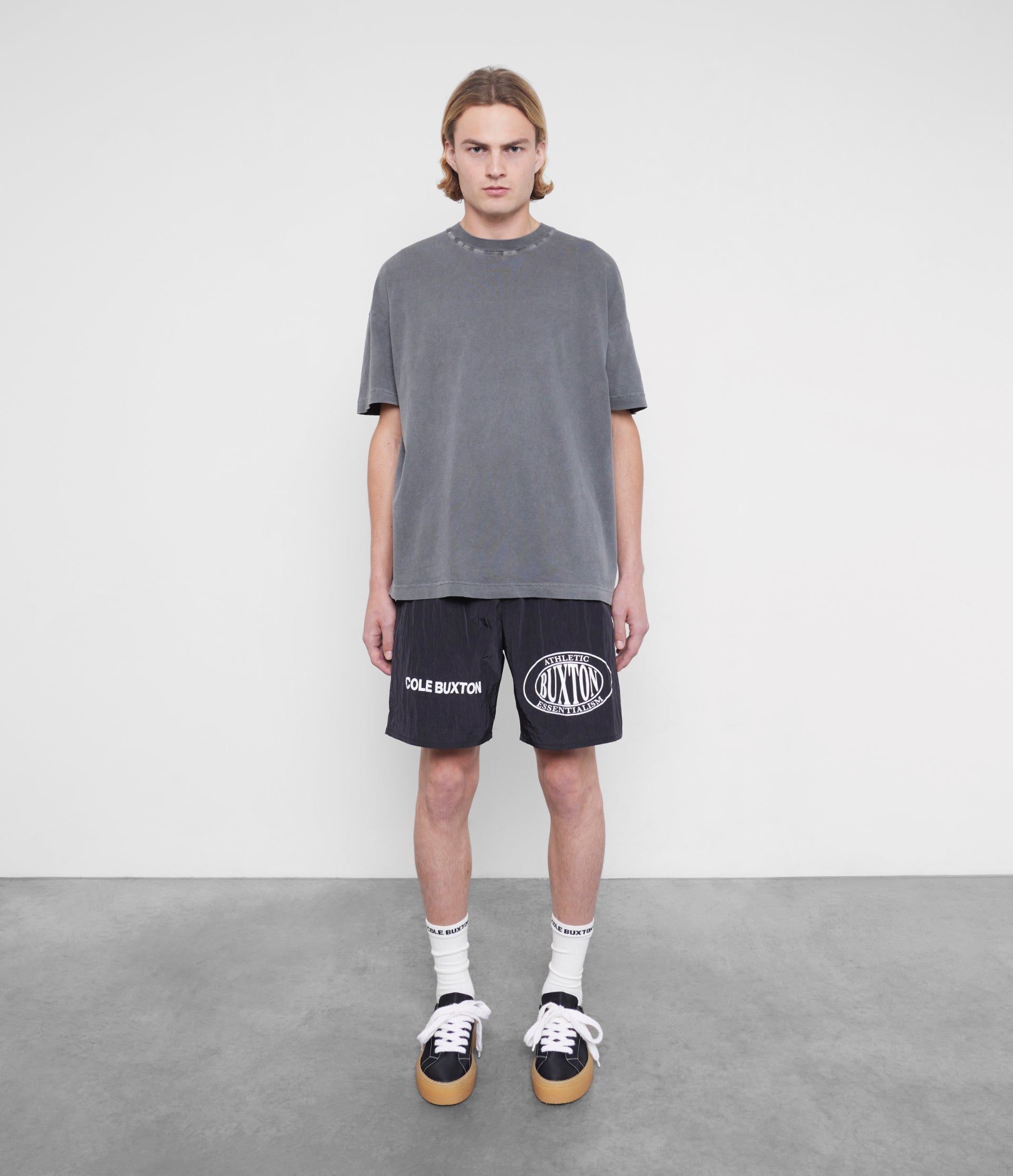 Cole Buxton | Double Sports Logo Tech Shorts | Mens | Nylon | Black