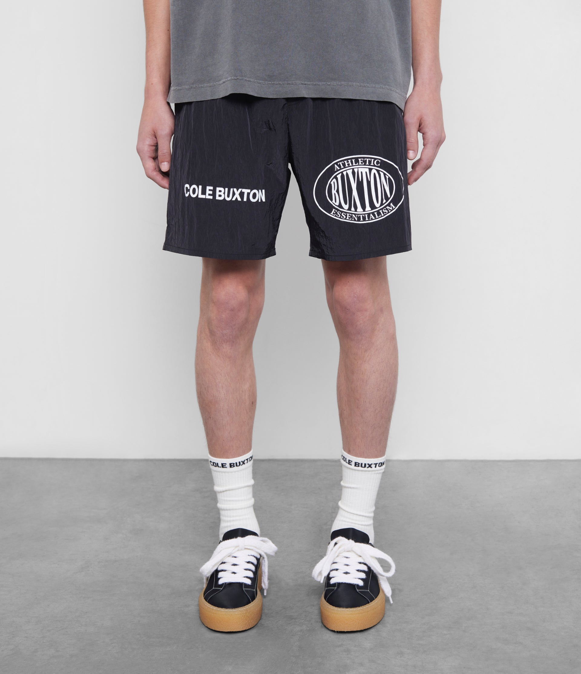 Cole Buxton | Double Sports Logo Tech Shorts | Mens | Nylon | Black