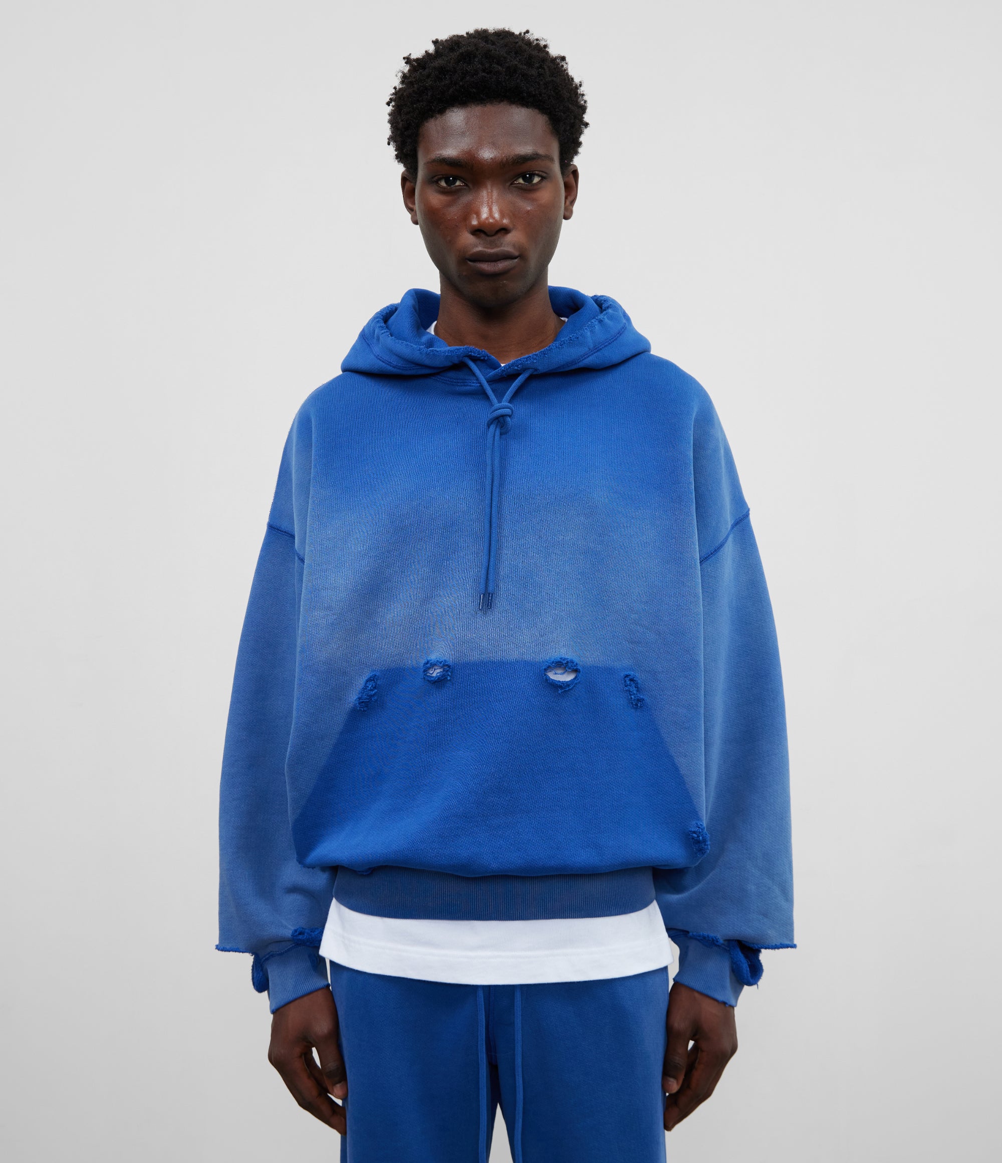 Cole Buxton | Pocket Fade Hoodie | Mens | Washed Cobalt Blue