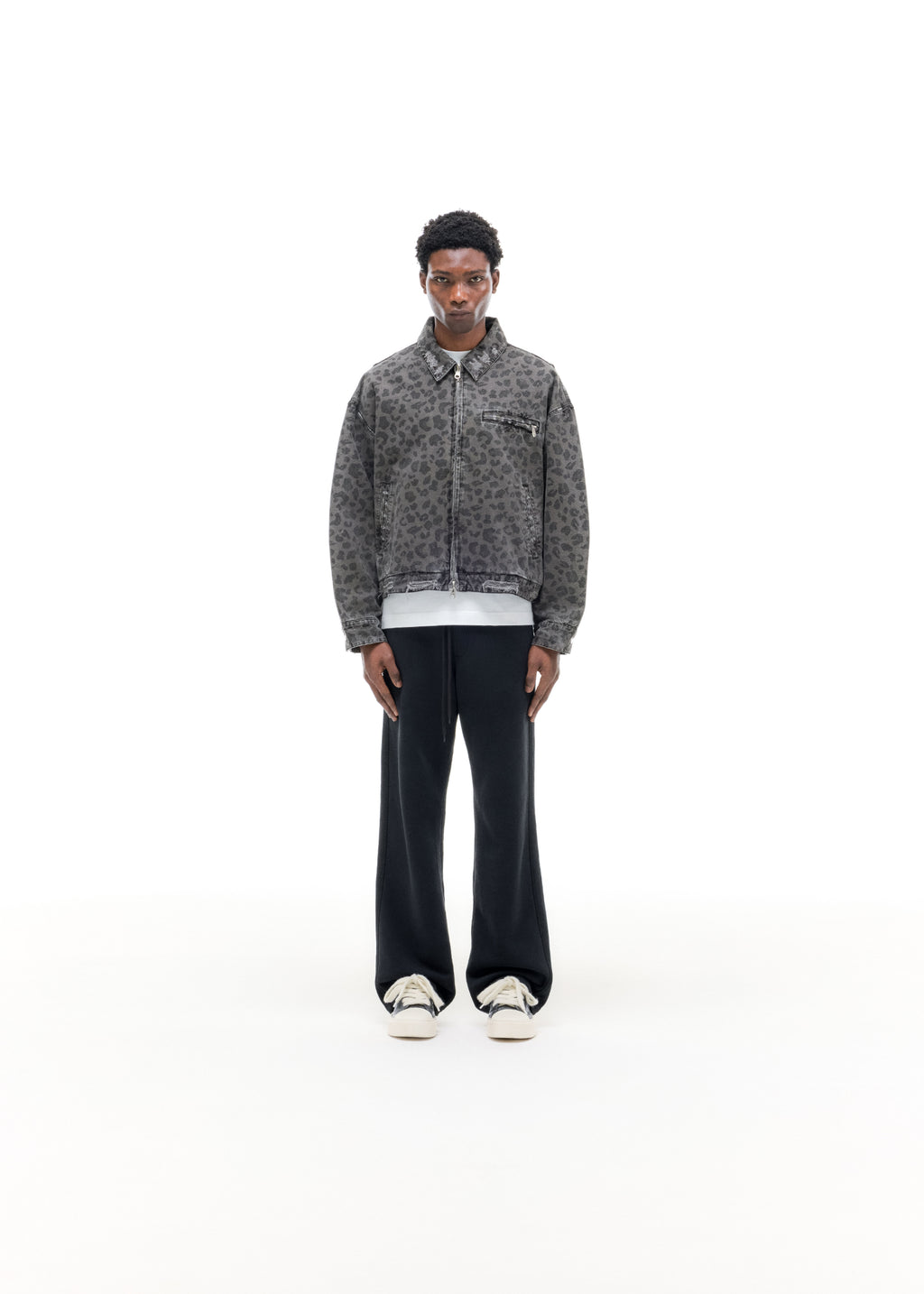 LEOPARD DISTRESSED TRUCKER JACKET