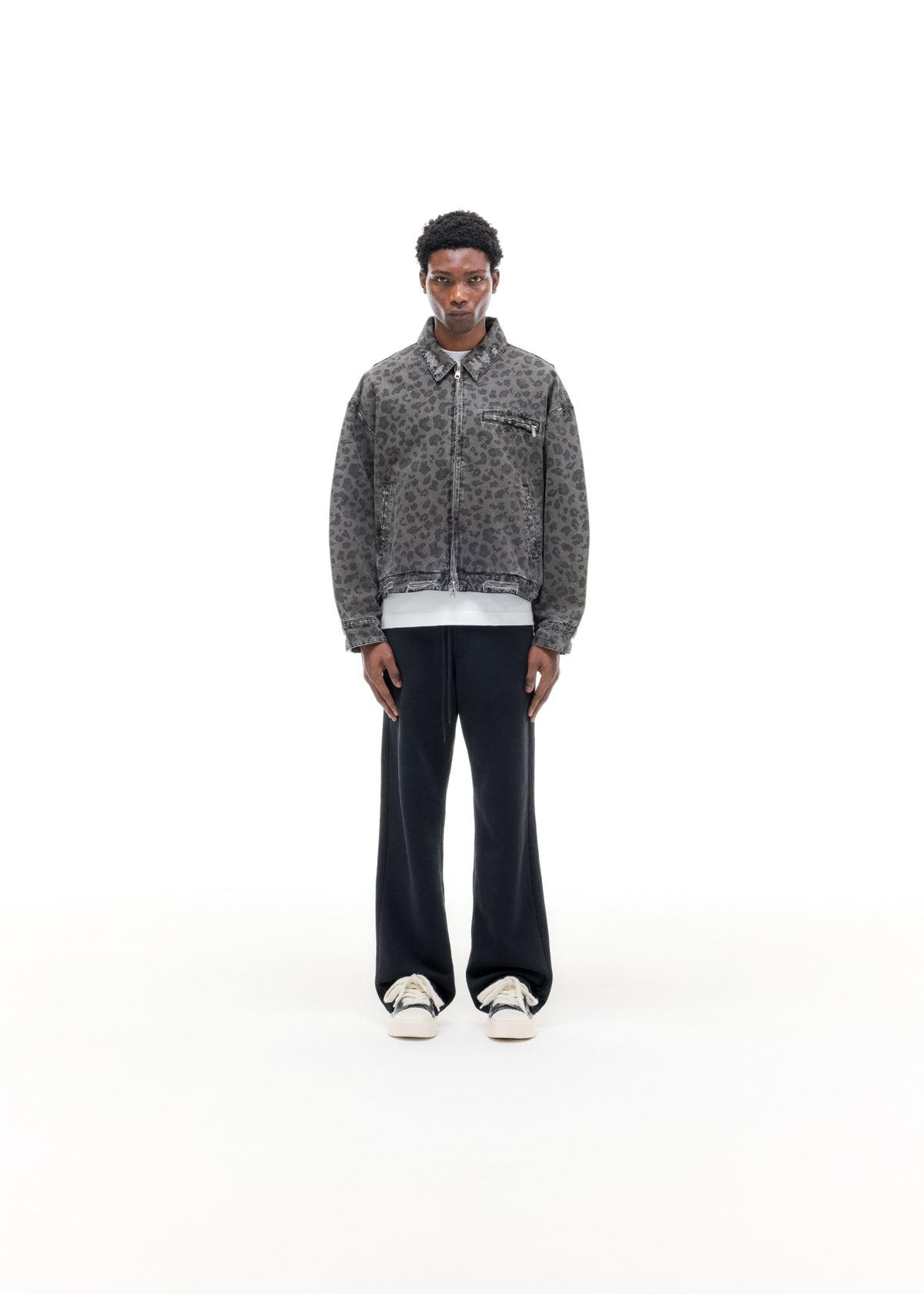 LEOPARD DISTRESSED TRUCKER JACKET