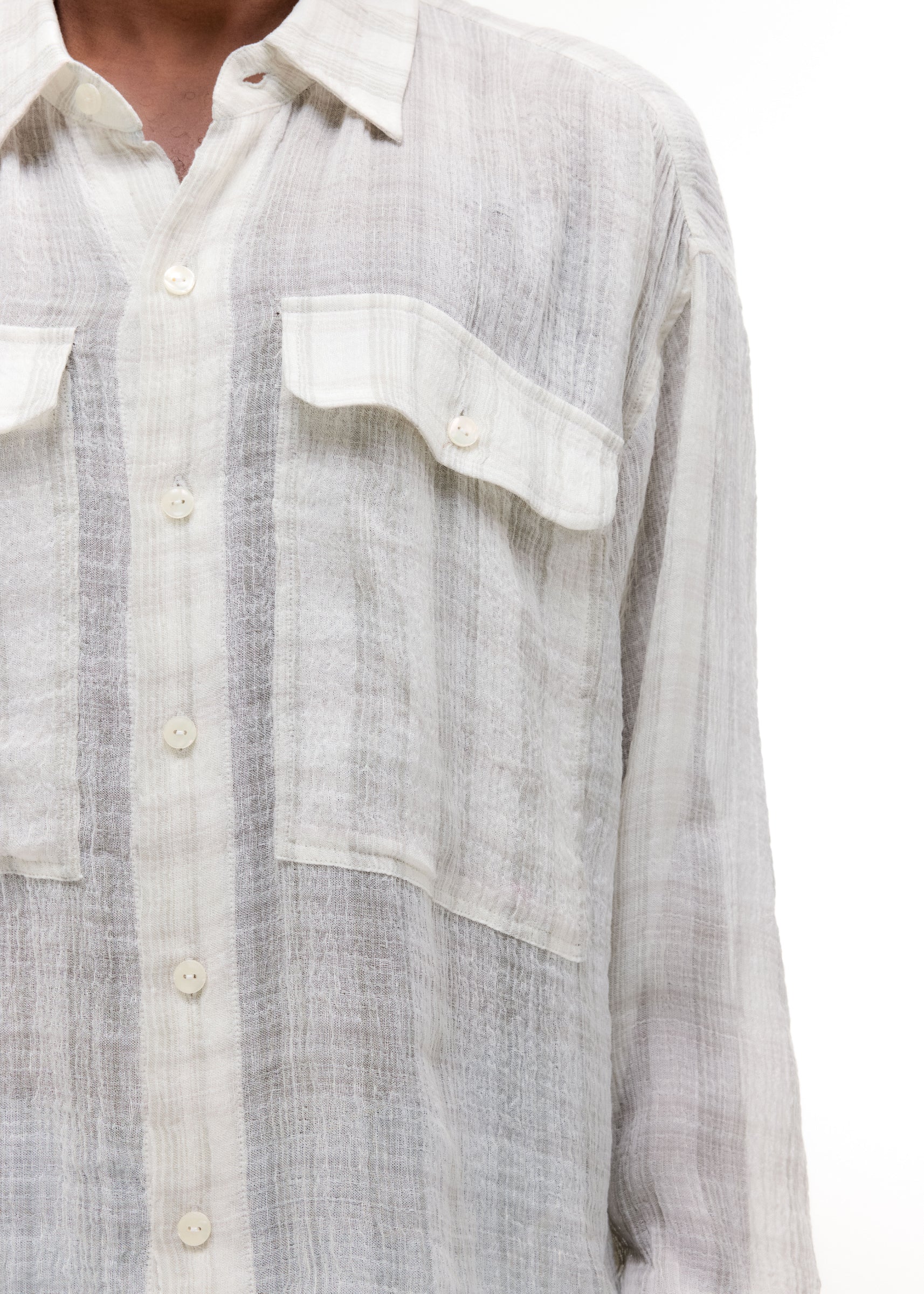 CHECKED SLUBBY SHIRT