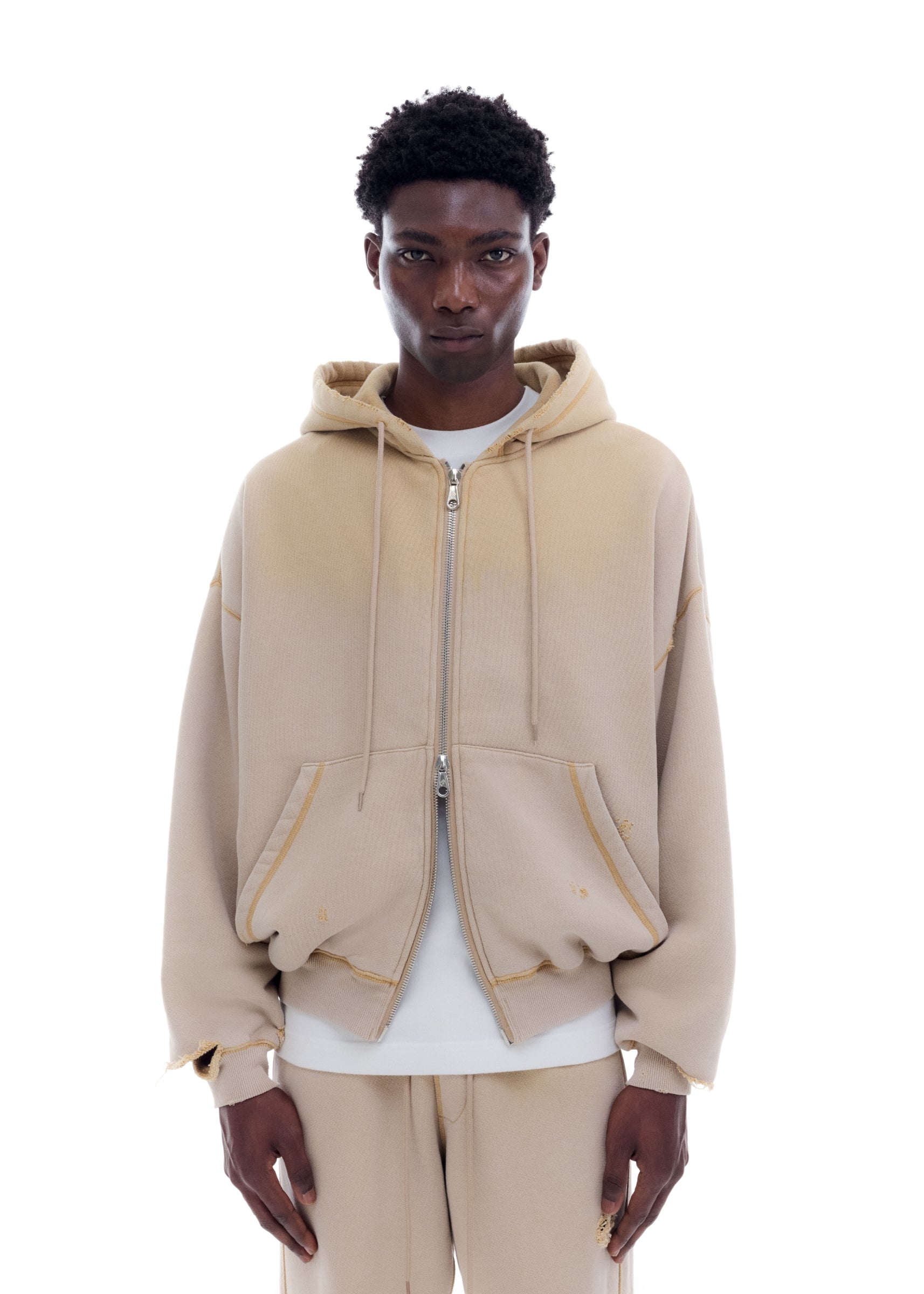 SUN FADE POCKET ZIPPED HOODIE