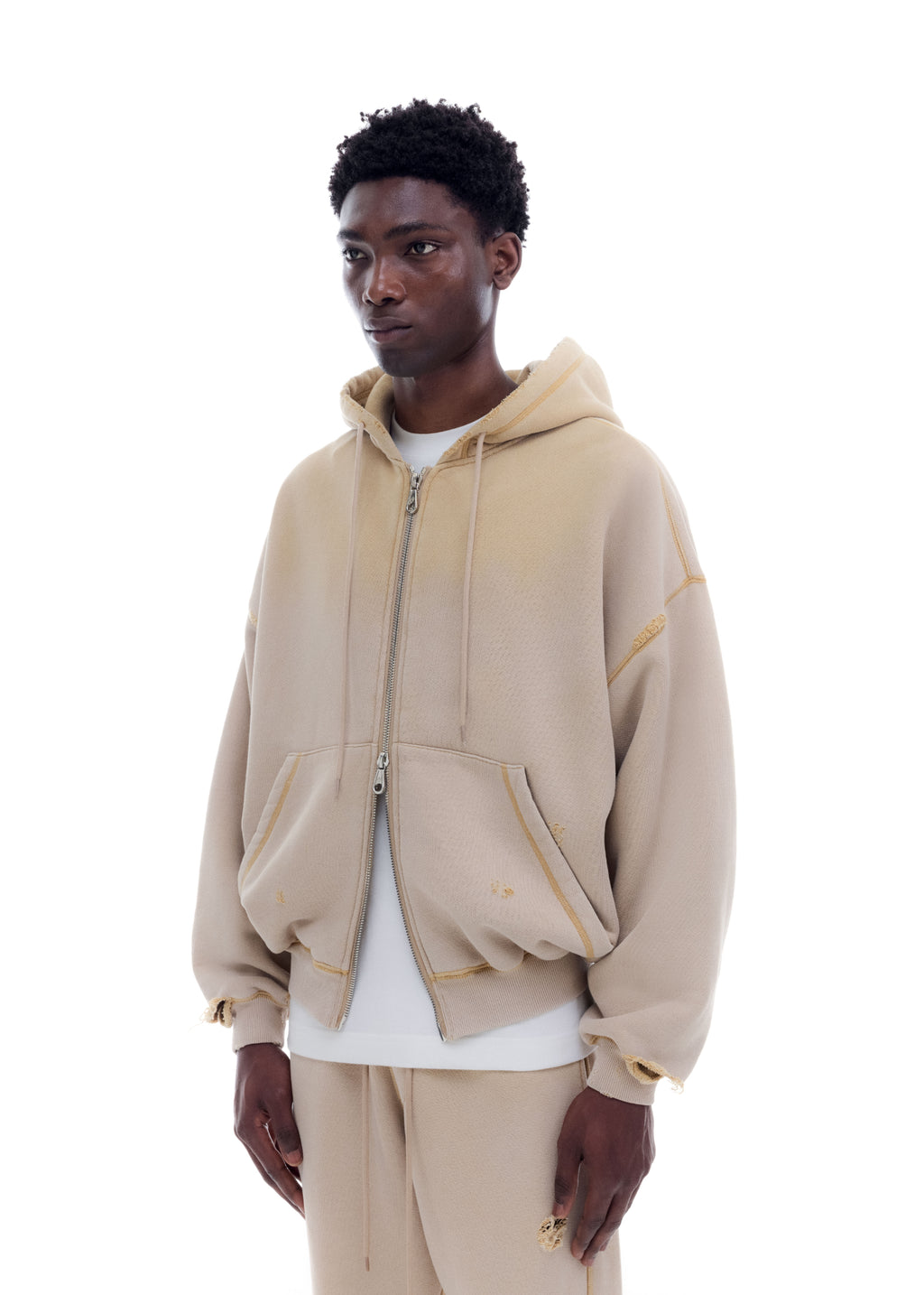 SUN FADE POCKET ZIPPED HOODIE