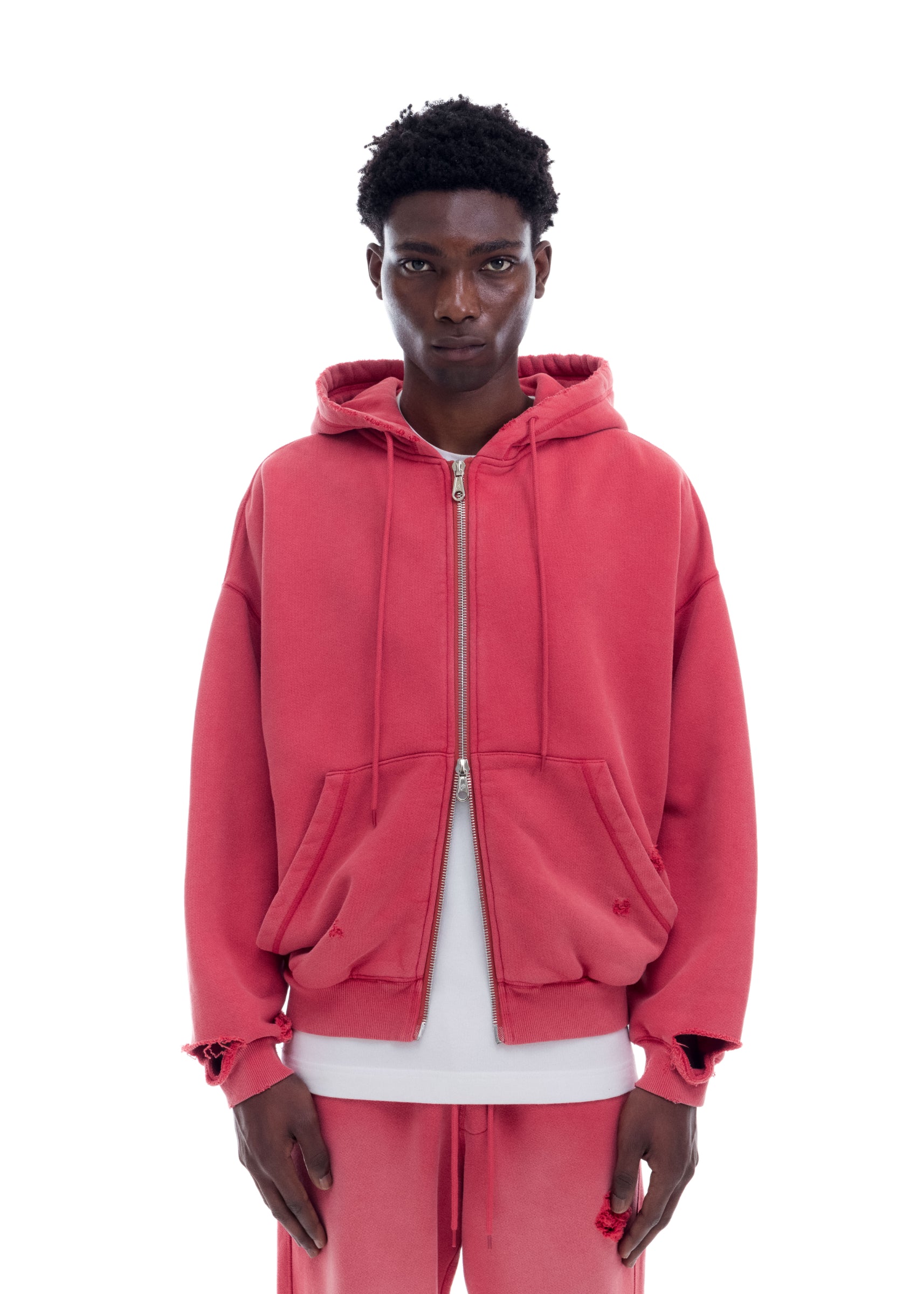 SUN FADE POCKET ZIPPED HOODIE