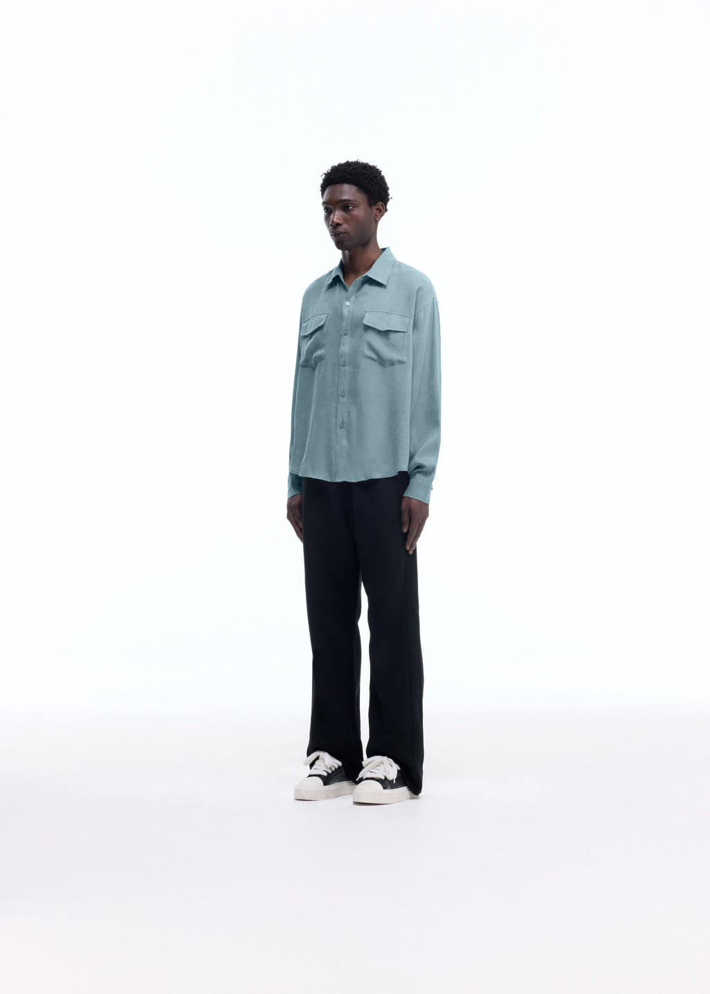SANDWASHED SATIN SHIRT