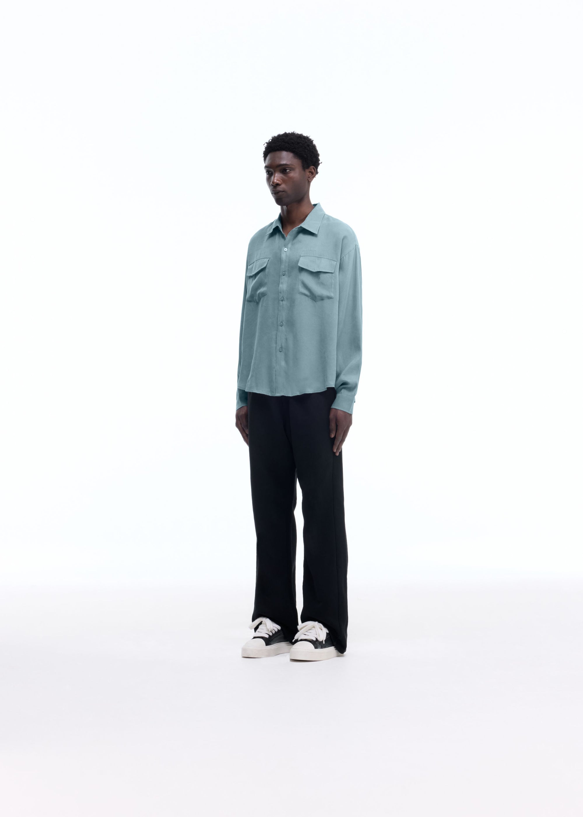 SANDWASHED SATIN SHIRT