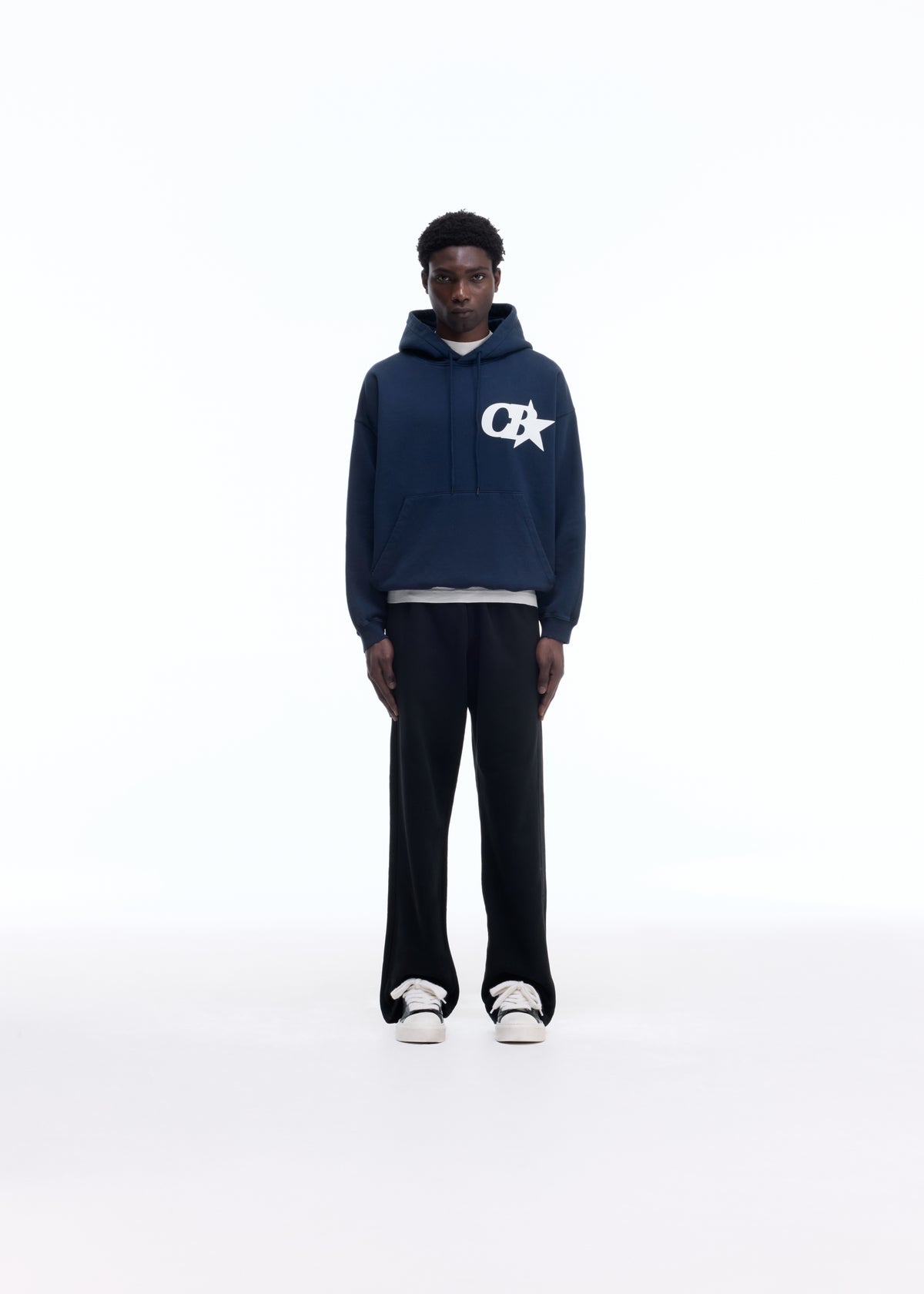 Cole Buxton | Star Hoodie | Mens | Cotton | Navy Blue