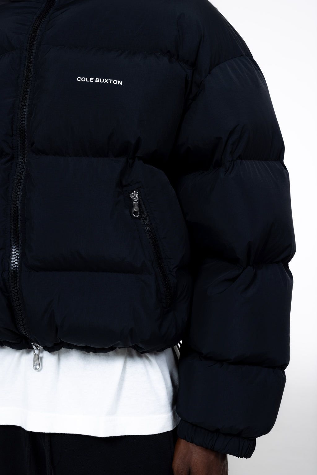 Cole Buxton | Cropped Logo Puffer | Mens | Black