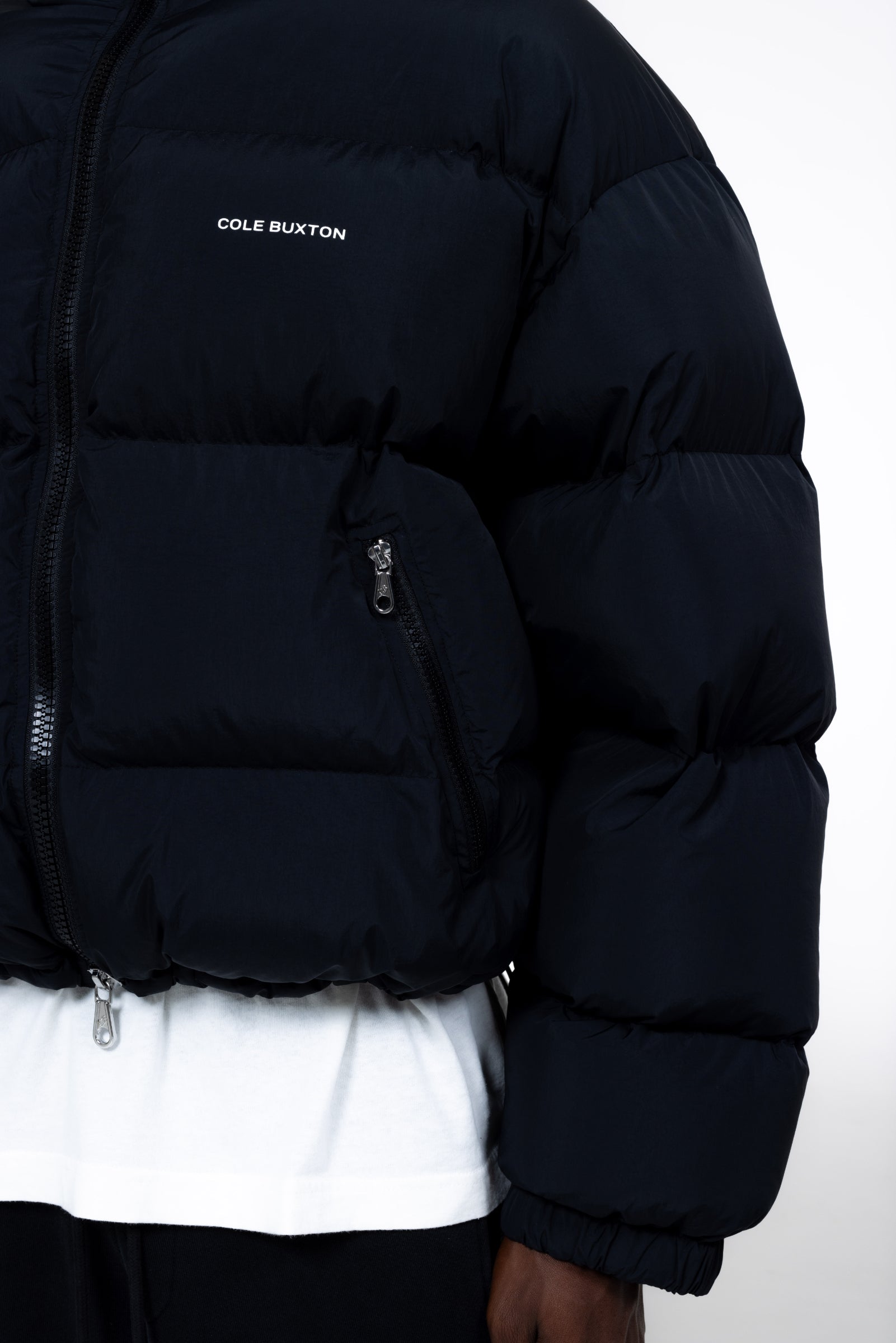 Cole Buxton | Cropped Logo Puffer | Mens | Black