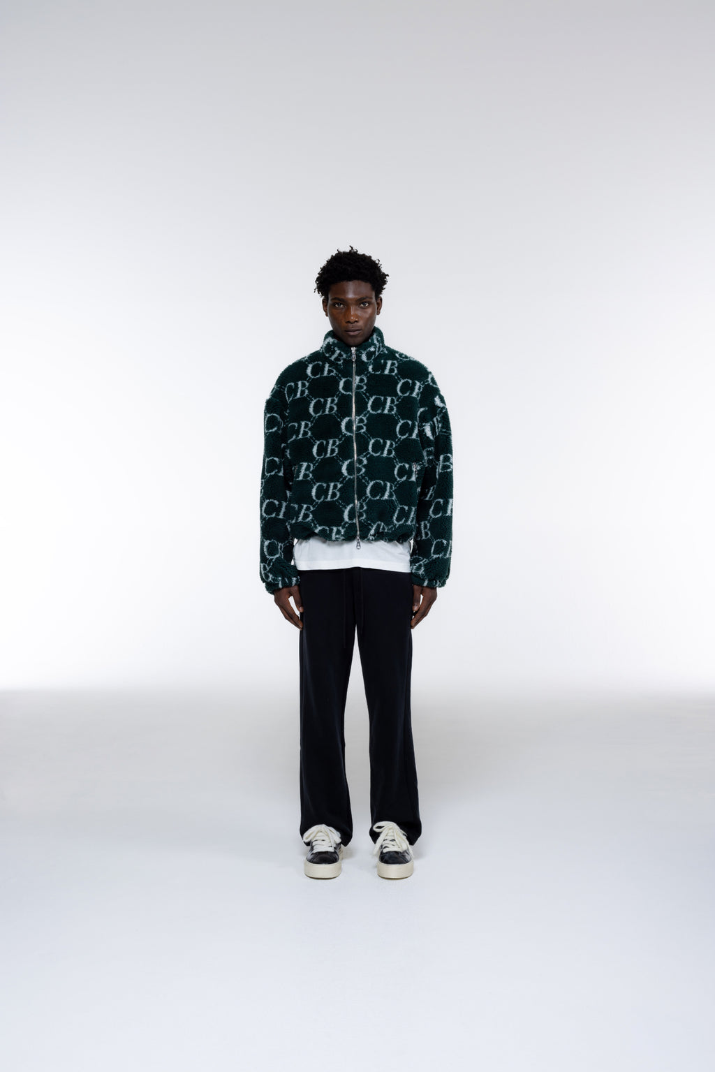 Cole Buxton | Cb Monogram Fleece | Mens | Forest Green