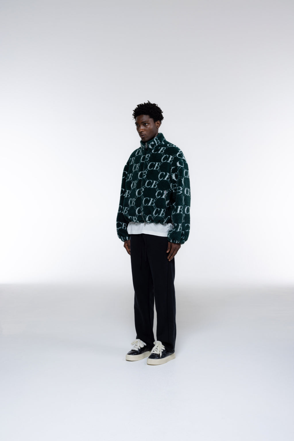 Cole Buxton | Cb Monogram Fleece | Mens | Forest Green