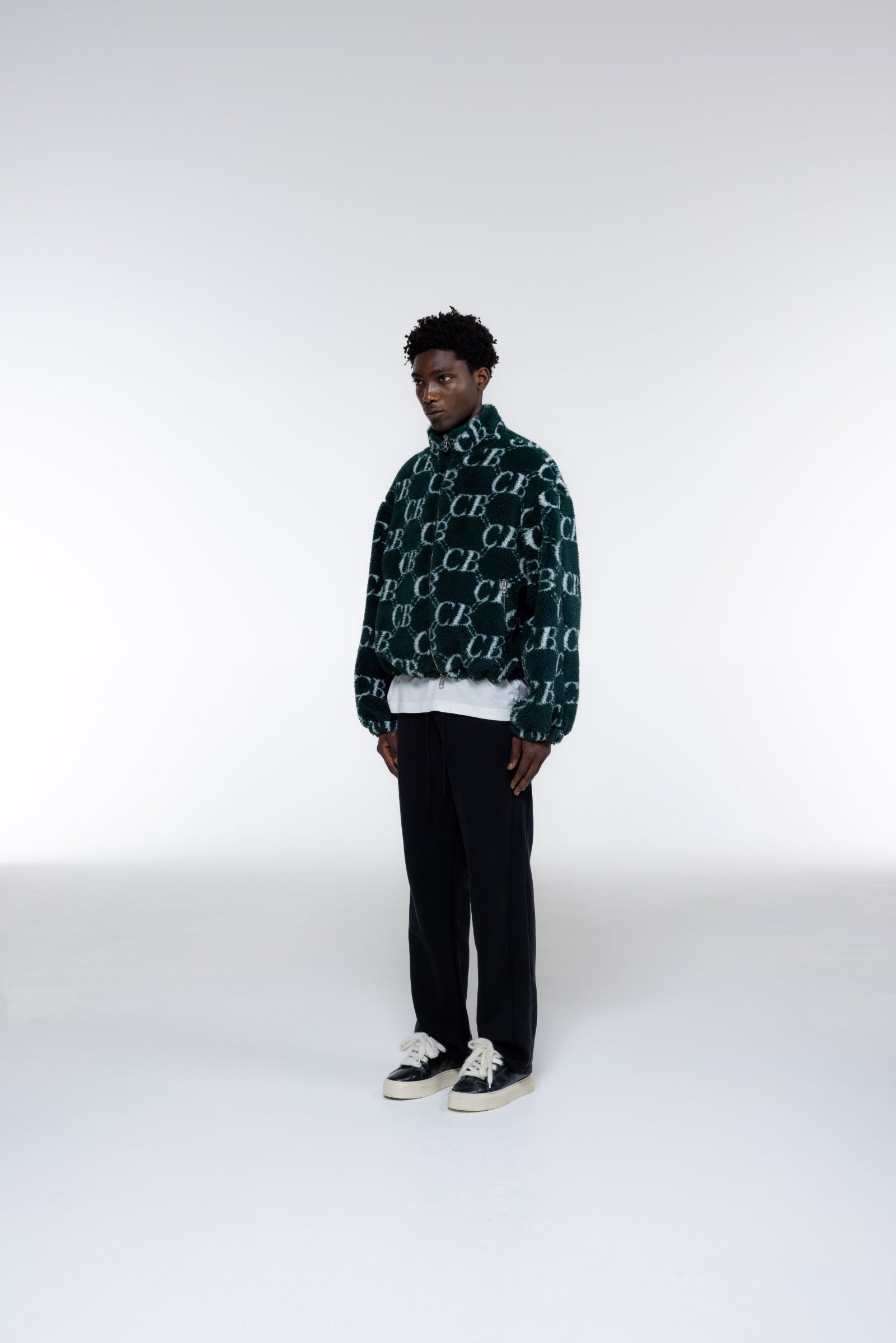 Cole Buxton | Cb Monogram Fleece | Mens | Forest Green