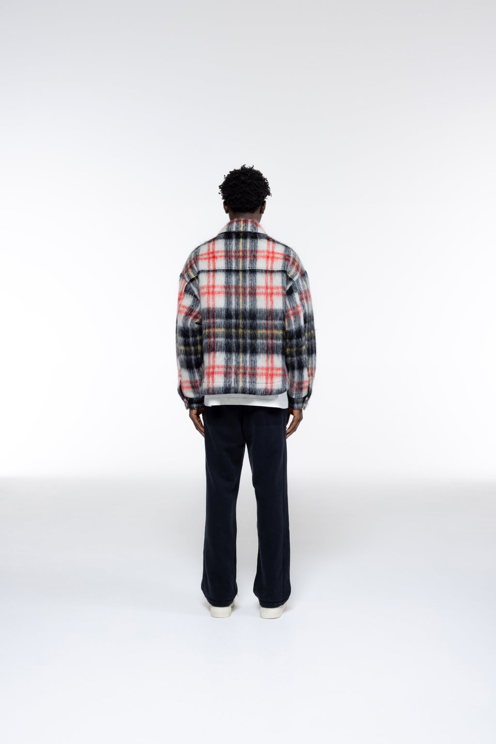 Cole Buxton | Wool Zipped Overshirt | Mens | Red/Black