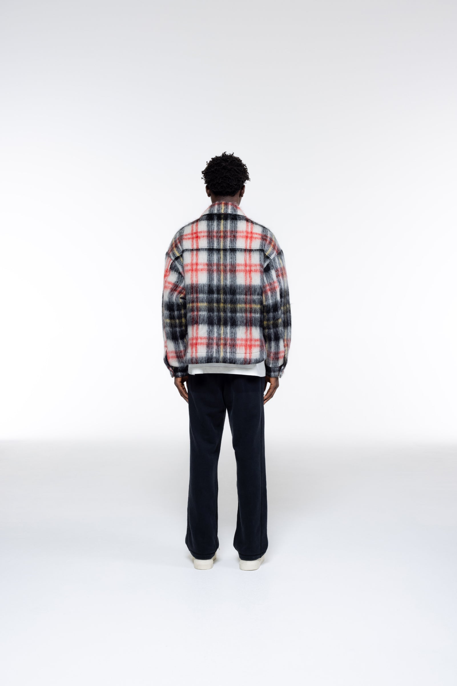 Cole Buxton | Wool Zipped Overshirt | Mens | Red/Black