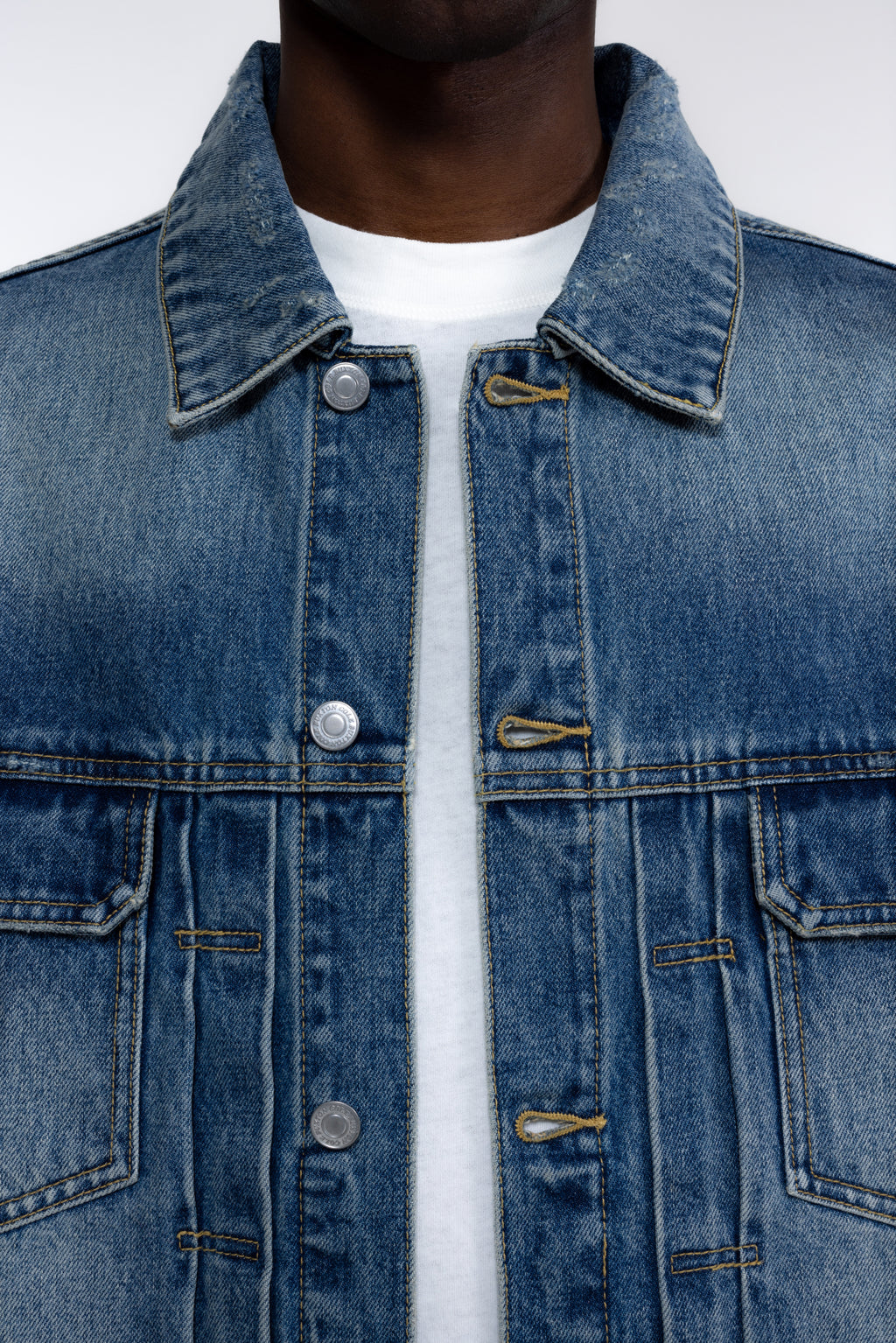Cole Buxton | Pleated Denim Jacket | Mens | Blue