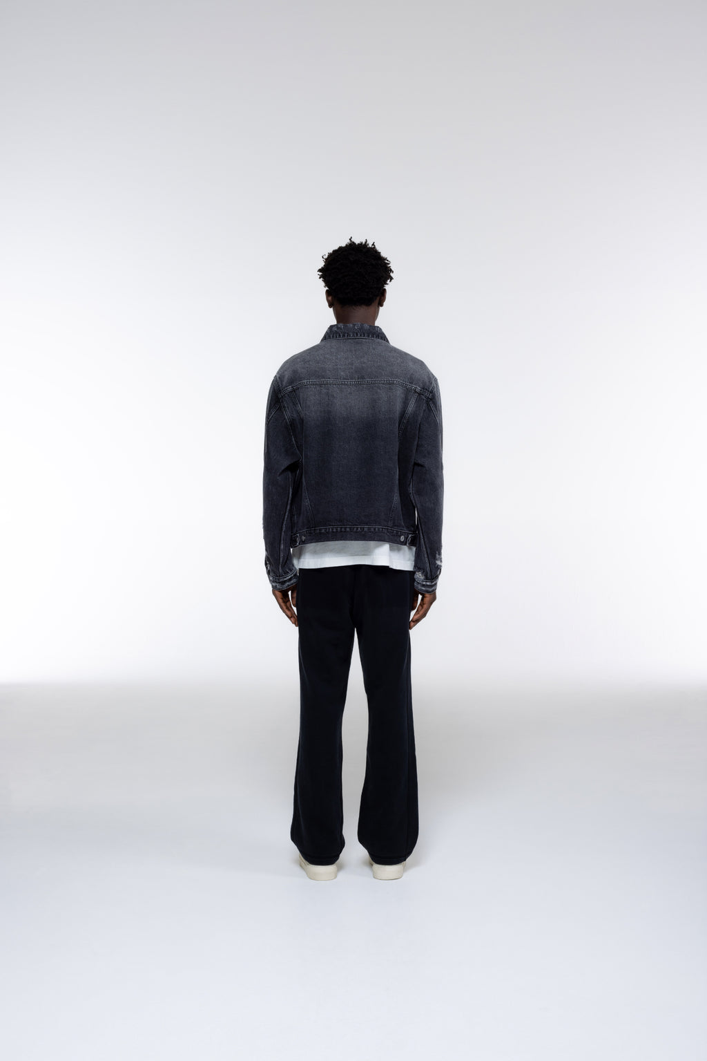 Cole Buxton | Pleated Denim Jacket | Mens | Black