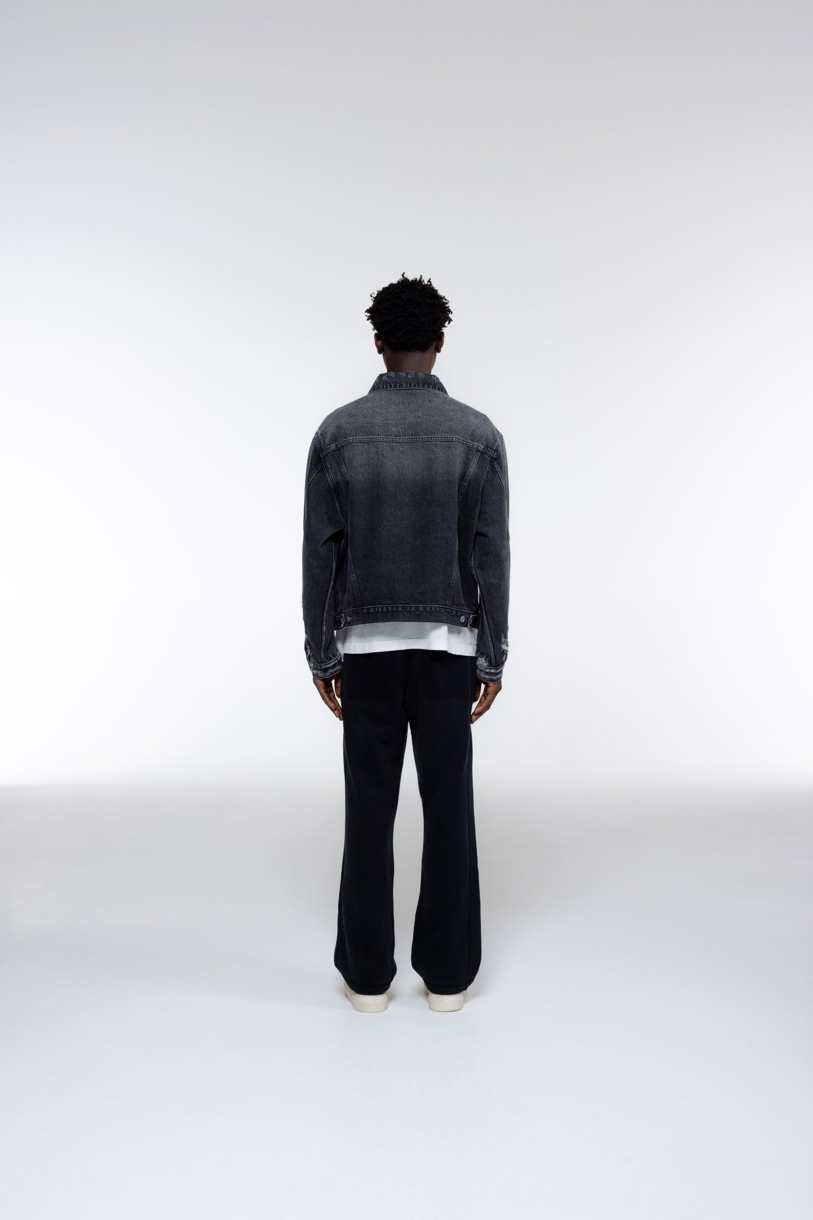 Cole Buxton | Pleated Denim Jacket | Mens | Black