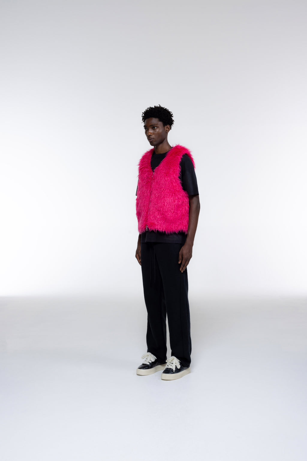 Cole Buxton | Mohair Gilet | Mens | Pink