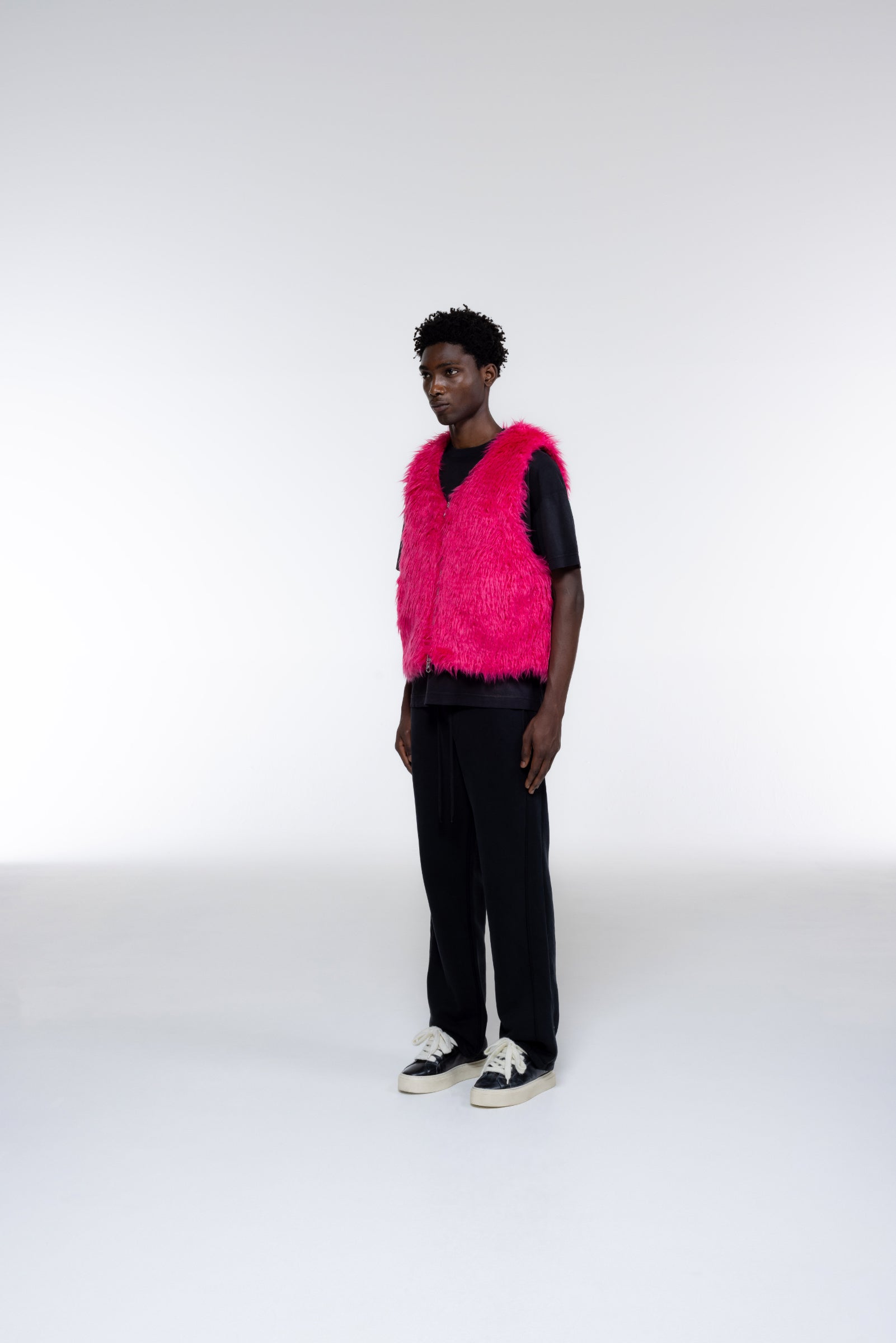 Cole Buxton | Mohair Gilet | Mens | Pink