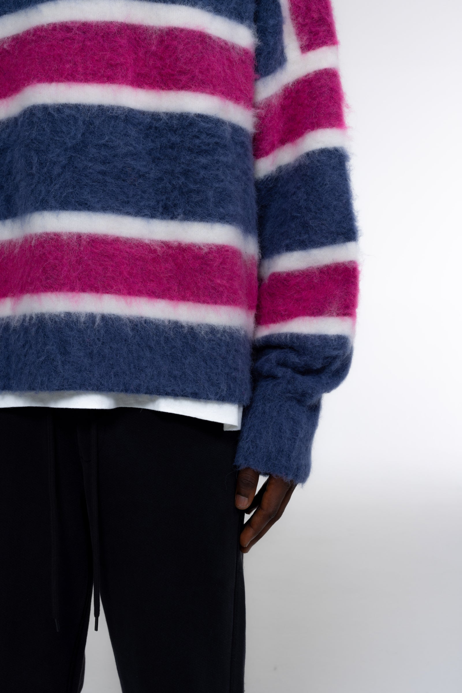 Cole Buxton | Mohair Rugby Shirt | Mens | Blue/Pink/White