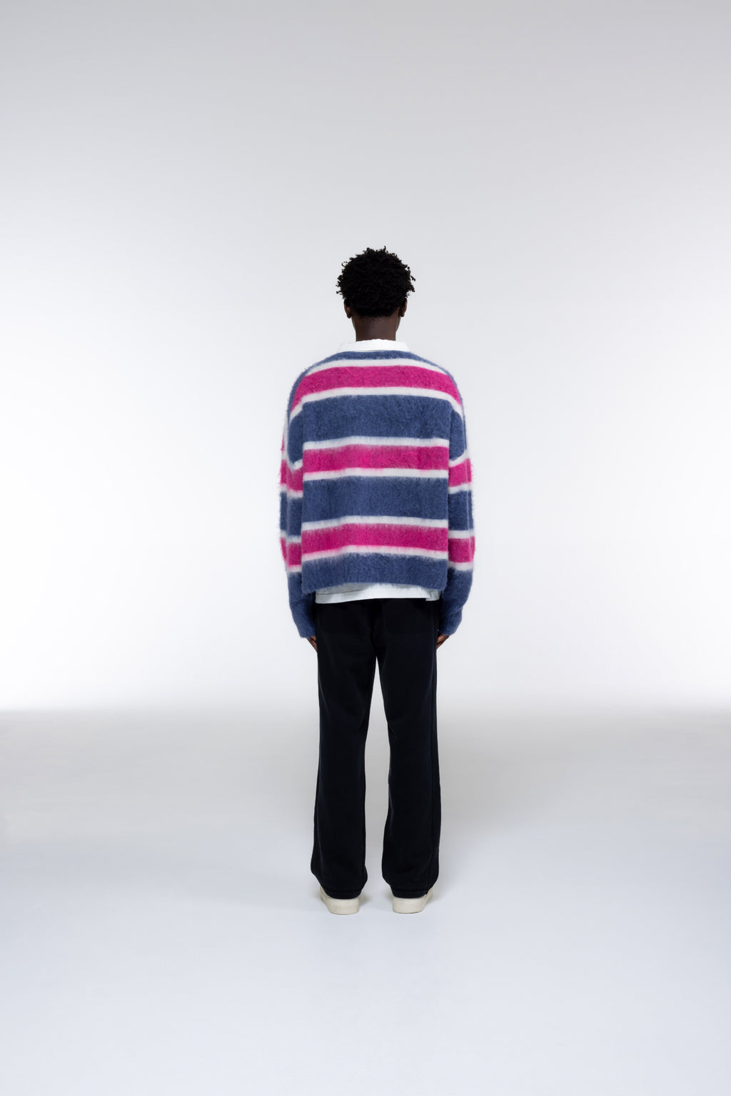 Cole Buxton | Mohair Rugby Shirt | Mens | Blue/Pink/White