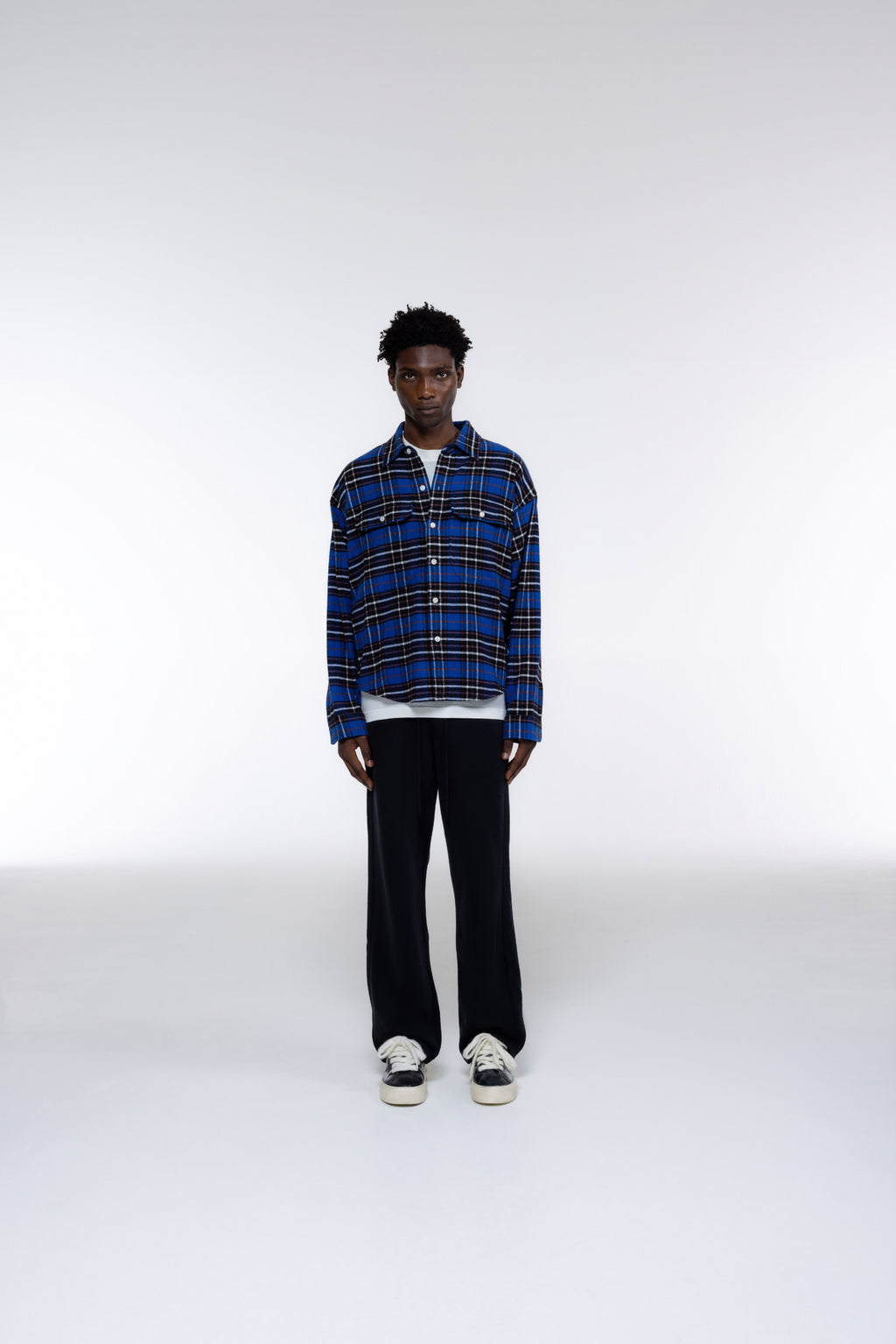 Cole Buxton | Aw24 Flannel Shirt | Mens | Blue/Black
