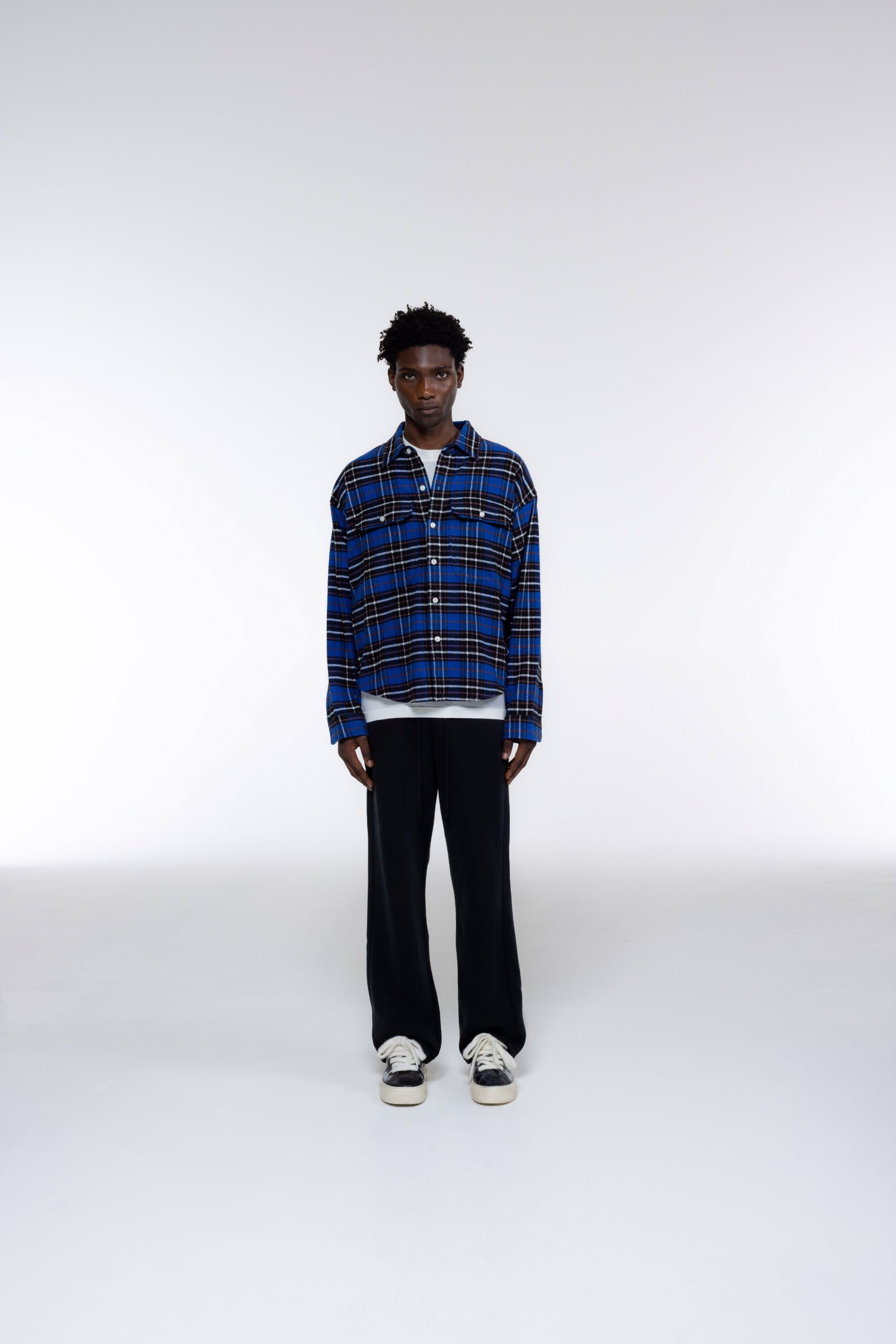 Cole Buxton | Aw24 Flannel Shirt | Mens | Blue/Black