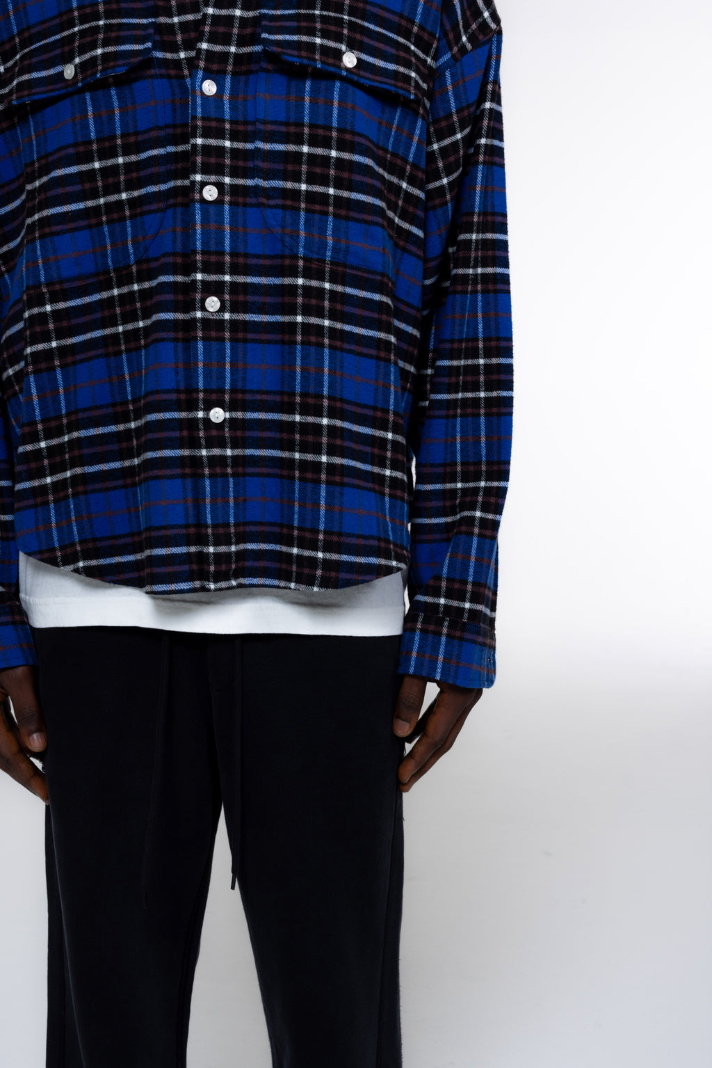 Cole Buxton | Aw24 Flannel Shirt | Mens | Blue/Black