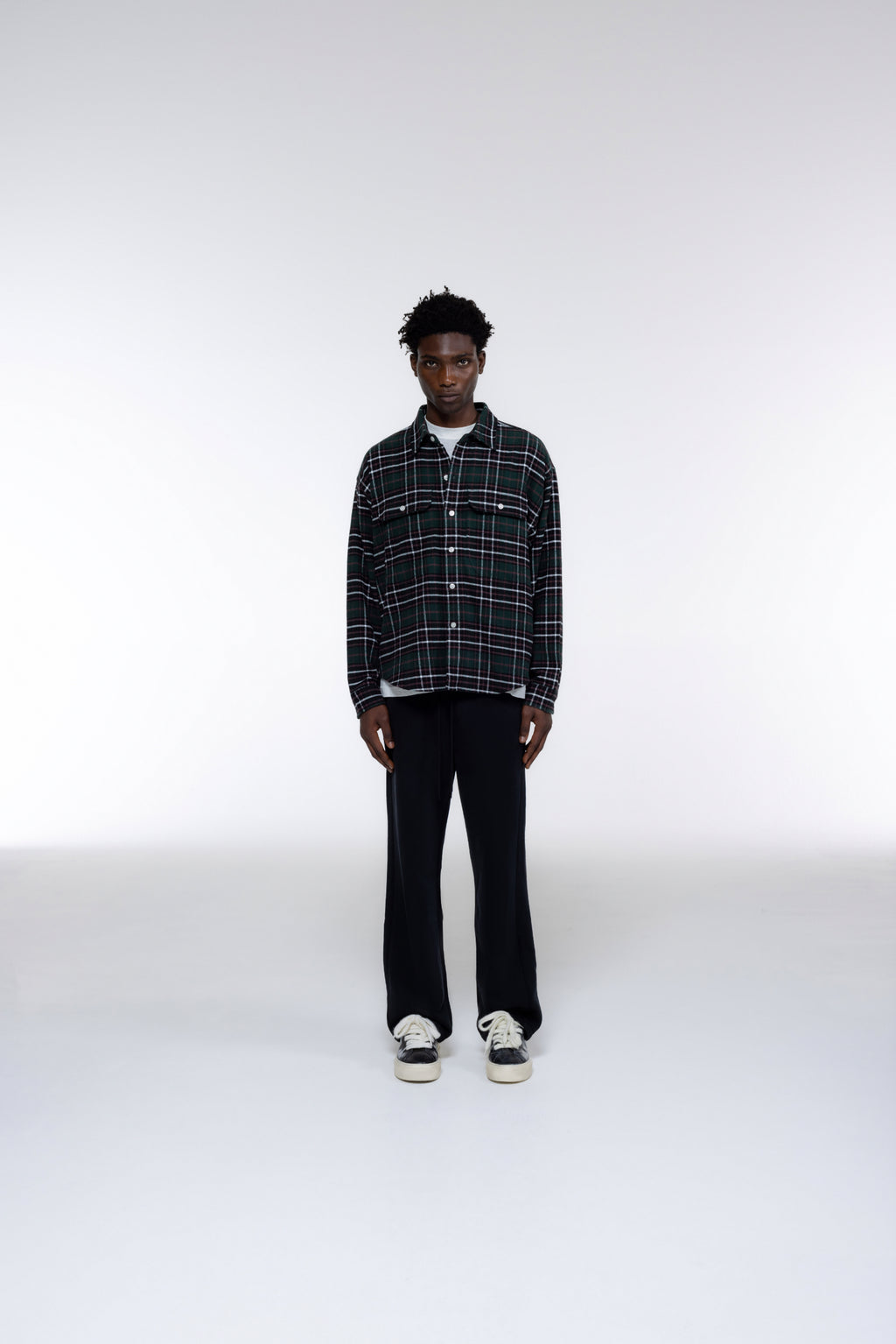 Cole Buxton | Aw24 Flannel Shirt | Mens | Green/Black
